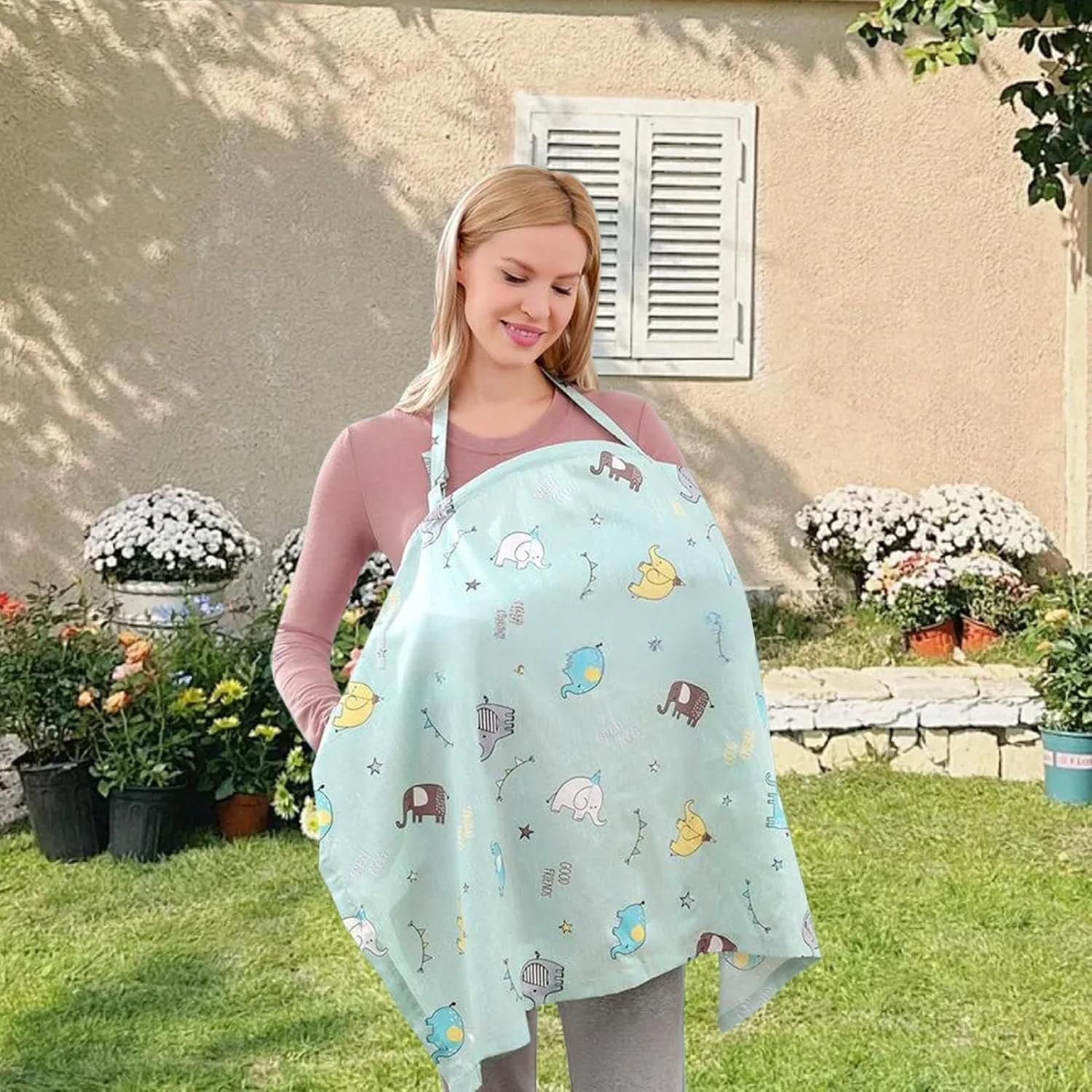 روپوش شیردهی - روپوش شیردهی نرم با حلقه - لوازم شیردهی، لوازم جانبی صندلی ماشین ایمنی کودک برای شیردهی و دوشیدن شیر مادر