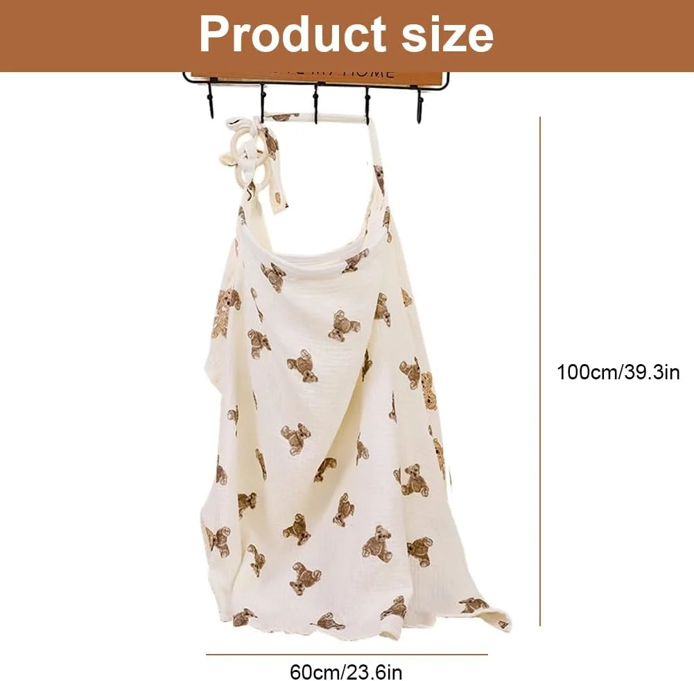 روپوش شیردهی، پوشش شیردهی، پوشش شیردهی تنفسی، پوشش چند منظوره صندلی ماشین و کالسکه، محافظت کامل از حریم خصوصی در شیردهی، پوشش 360 درجه، پنبه موسلین نرم و تنفسی