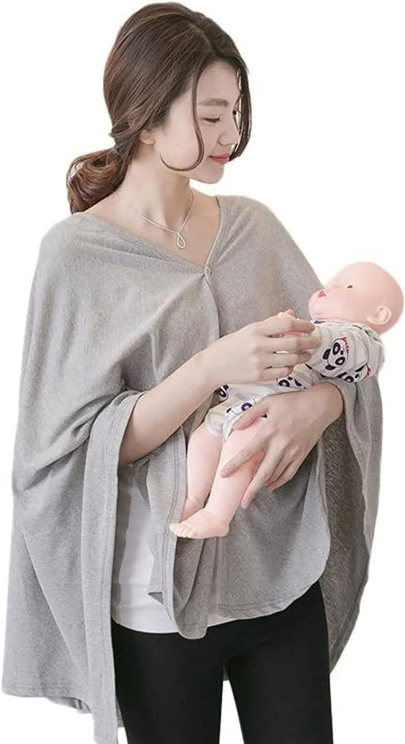 روپوش شیردهی، حوله شیردهی، پوشش محافظ شیردهی، شال شیردهی در فضای باز، پوشش 360 درجه حریم خصوصی، مناسب برای تمام فصول، خاکستری