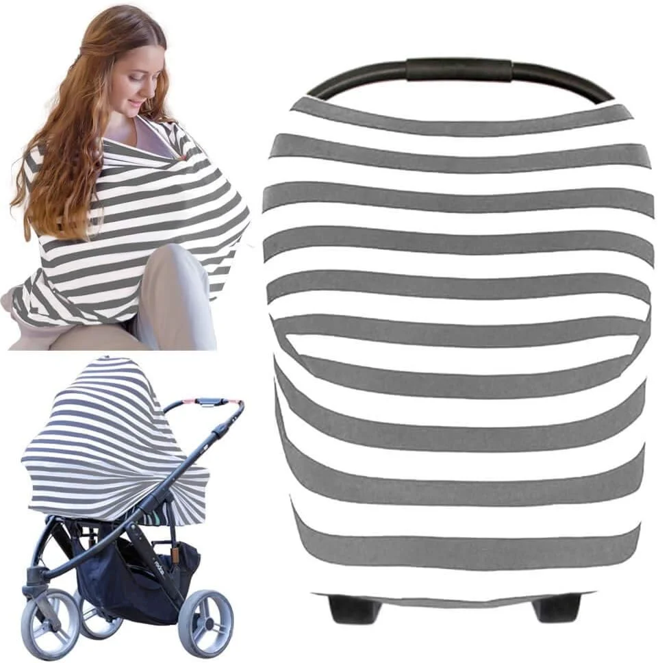 MORO Baby Car Seat Cover Canopy Nursing Cover Multi-Use Stretchy Infinity Scarf Breastfeeding Shopping Cart Cover High Chair Cover
