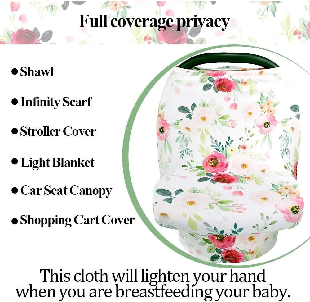 MIXDE Baby Nursing Cover Stretchy Blanket Breastfeeding Scarf Multifuction for Baby Car Seat Covers Canopy Shopping Cart Cover Scarf Light Blanket Stroller Cover(flower) MIXDE Baby Nursing Cover Stretchy Blanket Breastfeeding Scarf Multifuction for Baby Car Seat Covers Canopy Shopping Cart Cover Scarf Light Blanket Stroller Cover(flower)