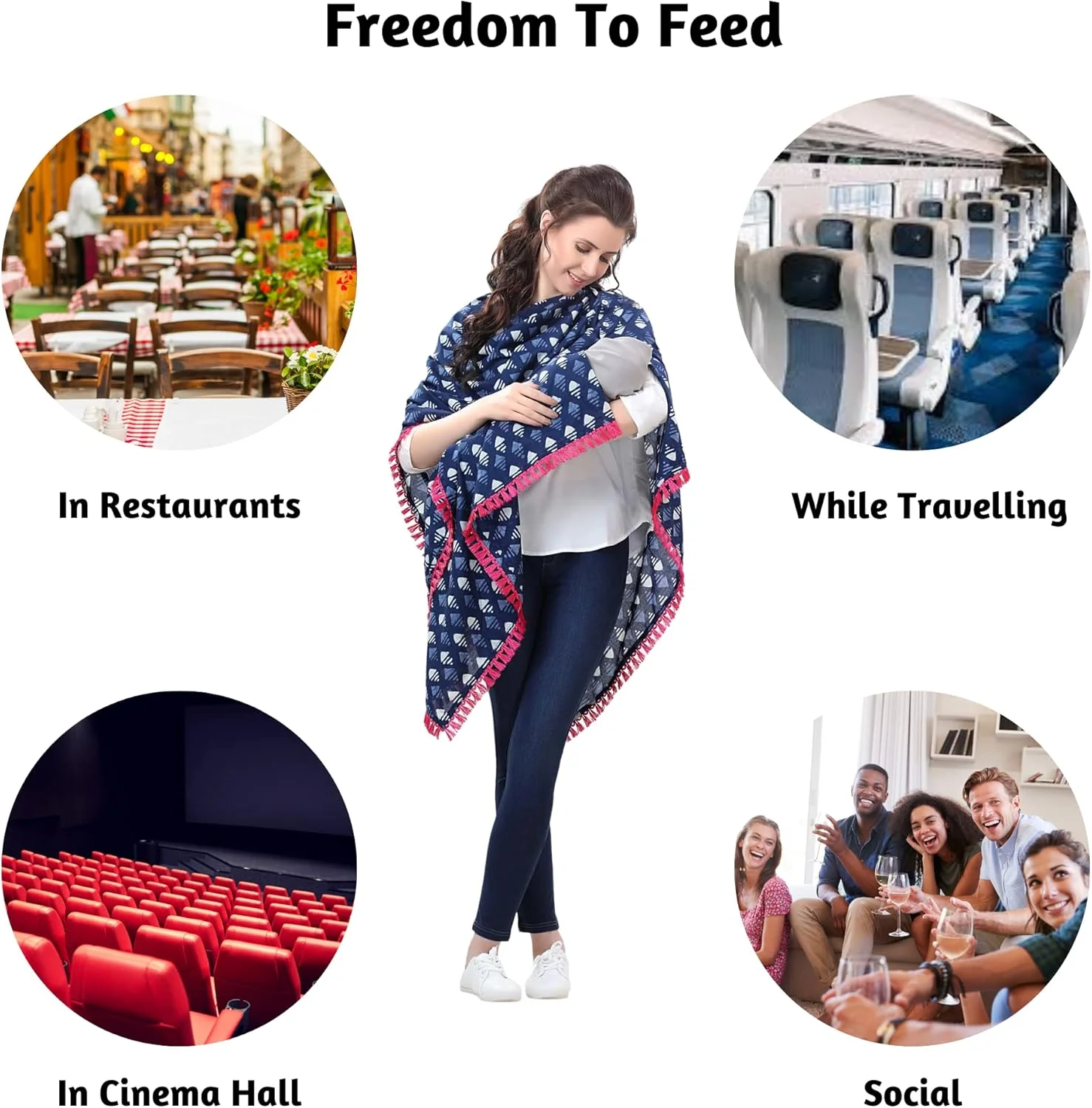 easy feed maternity nursing cover scarf for baby breastfeeding multi use poncho style elegant breathable apron made by cotton blend material for pre & post pregnancy (blue) easy feed maternity nursing cover scarf for baby breastfeeding multi use poncho style elegant breathable apron made by cotton blend material for pre & post pregnancy (blue)