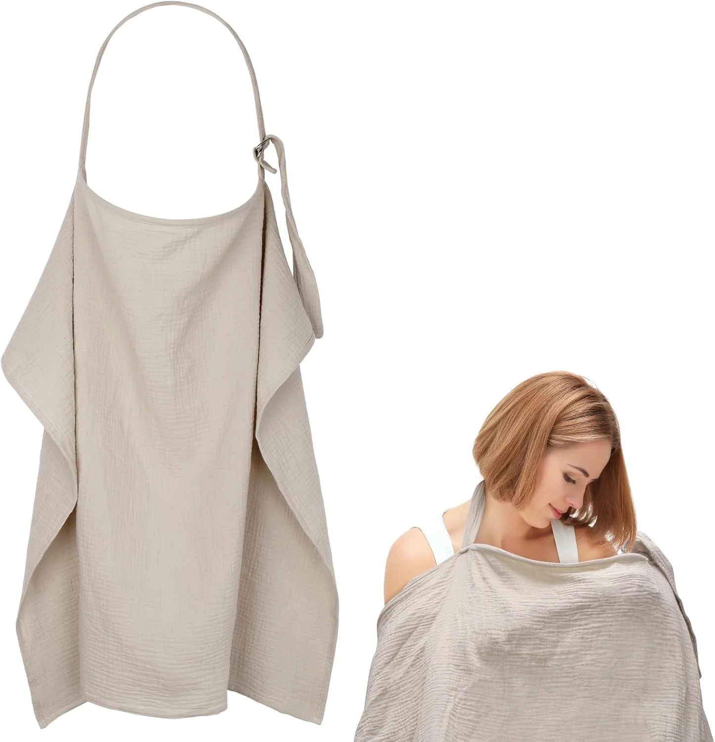 روپوش شیردهی Huiguli برای نوزادان، 75 x 110 سانتی متر، شال شیردهی موسلین برای استفاده در حرکت، روپوش شیردهی خصوصی برای نوزاد، پیش بند شیردهی پنبه ای نرم، پیش بند شیردهی خاکی، روپوش شیردهی فضای باز