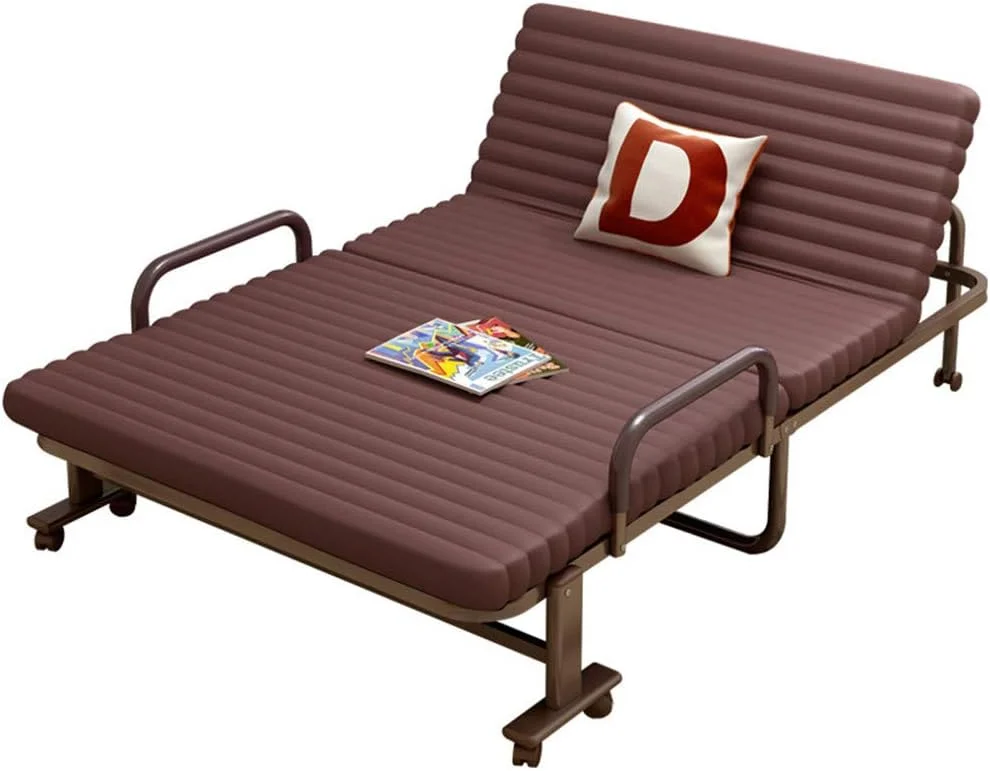 تخت مهمان تاشو BLZQSQ با تشک، تشک تاشو 9 سانتی متری یک نفره، تخت خواب تکی قابل حمل با چرخ برای کمپینگ، دفتر کار، چرت زدن، تخت مهمان قابل تنظیم (قهوه ای) تخت مهمان تاشو BLZQSQ با تشک، تشک تاشو 9 سانتی متری یک نفره، تخت خواب تکی قابل حمل با چرخ برای کمپینگ، دفتر کار، چرت زدن، تخت مهمان قابل تنظیم (قهوه ای)