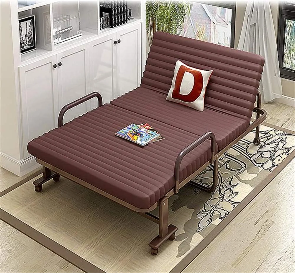 تخت مهمان تاشو BLZQSQ با تشک، تشک تاشو 9 سانتی متری یک نفره، تخت خواب تکی قابل حمل با چرخ برای کمپینگ، دفتر کار، چرت زدن، تخت مهمان قابل تنظیم (قهوه ای) تخت مهمان تاشو BLZQSQ با تشک، تشک تاشو 9 سانتی متری یک نفره، تخت خواب تکی قابل حمل با چرخ برای کمپینگ، دفتر کار، چرت زدن، تخت مهمان قابل تنظیم (قهوه ای)