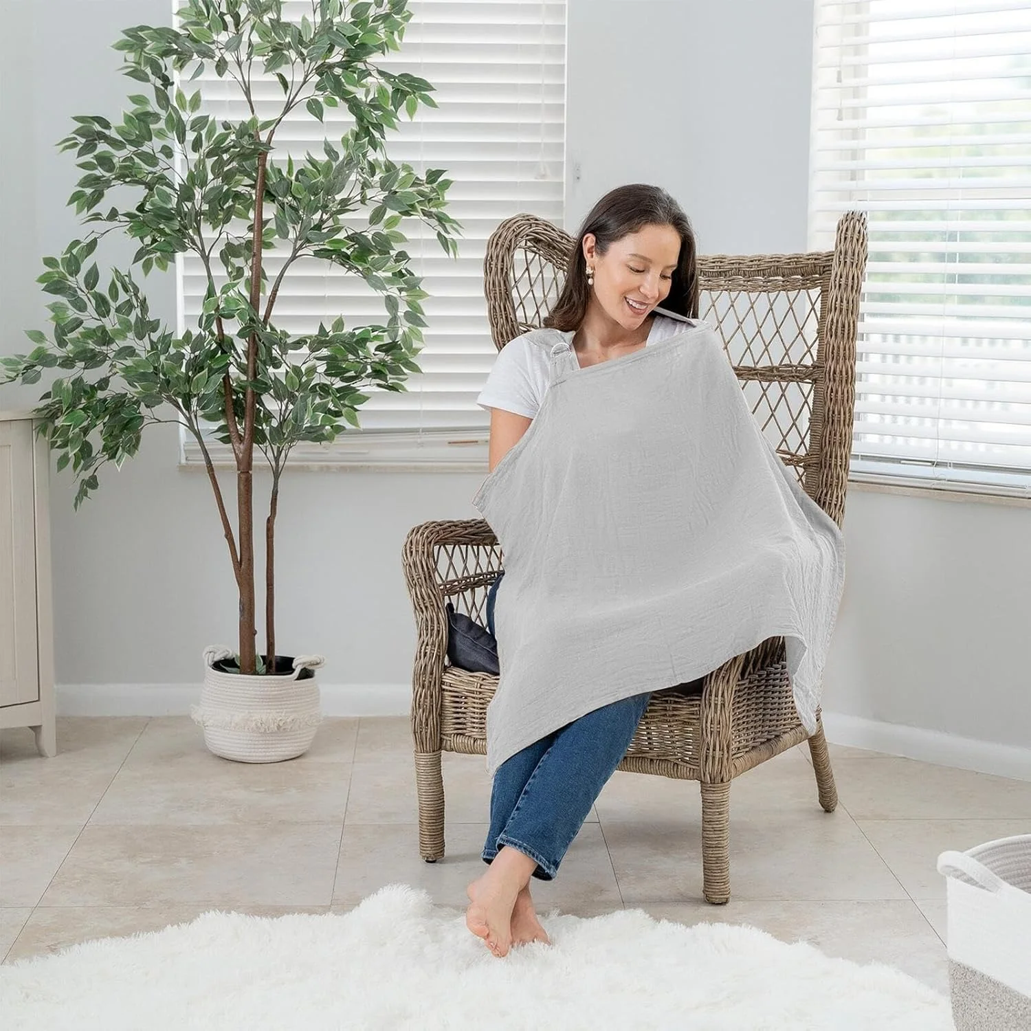 روپوش شیردهی، پوشش پنبه ای برای شیردهی، شال پنبه ای تغذیه برای مادران مراکز خرید پارک ها والدین جدید فضاهای عمومی ماشین پیک نیک کمپینگ