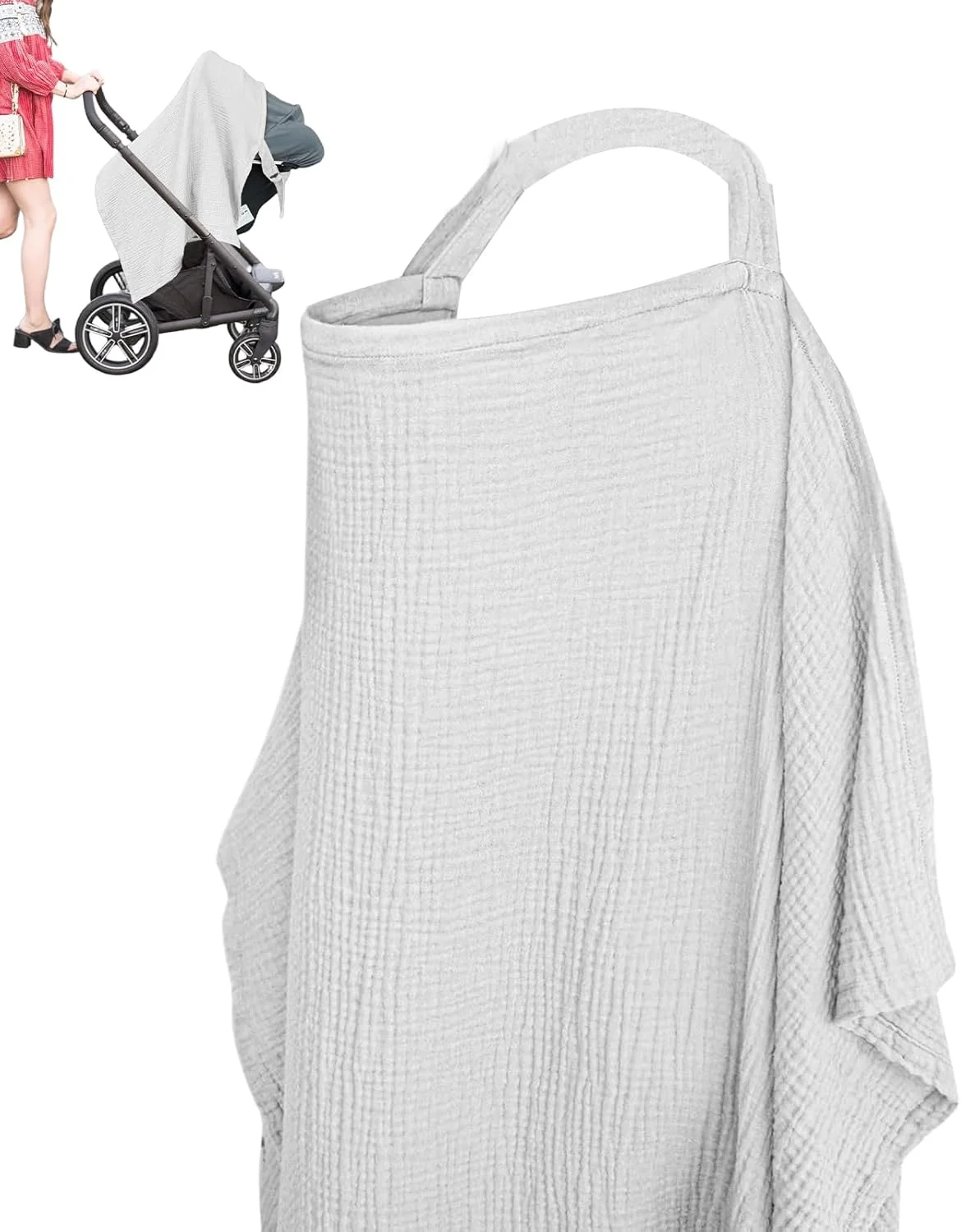 Nursing Cover - Baby Breastfeeding Shawl,Feeding Shawl Cotton for Mothers Shopping Malls Parks New Parents Public Space Car Picnic Camping