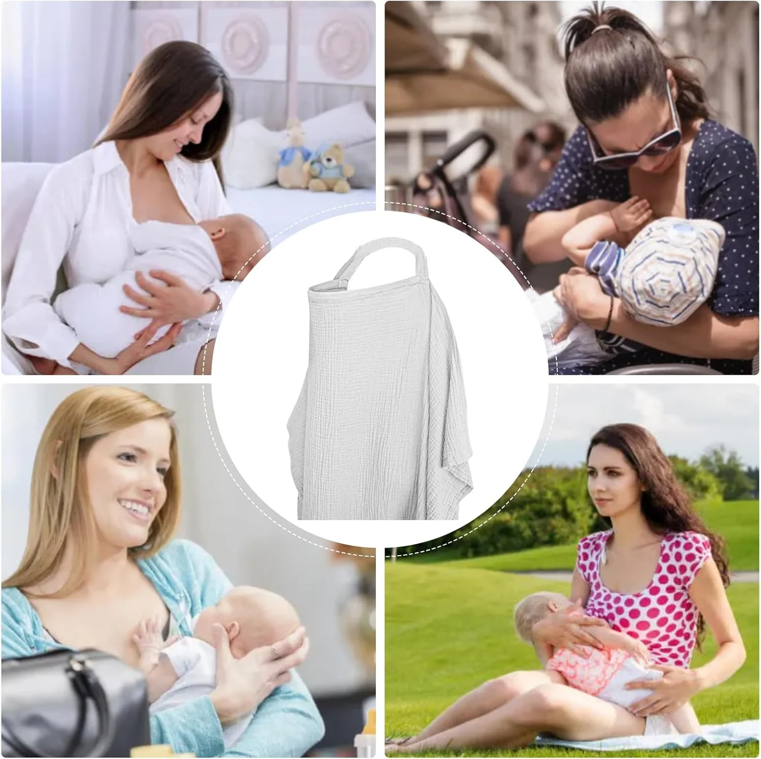 Nursing Cover - Baby Breastfeeding Shawl,Feeding Shawl Cotton for Mothers Shopping Malls Parks New Parents Public Space Car Picnic Camping Nursing Cover - Baby Breastfeeding Shawl,Feeding Shawl Cotton for Mothers Shopping Malls Parks New Parents Public Space Car Picnic Camping