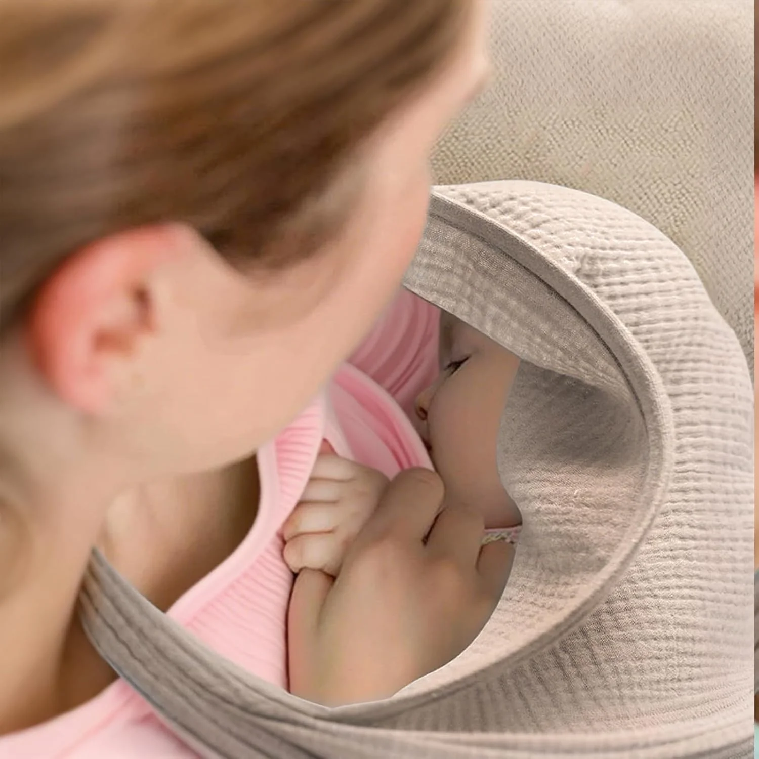 Wanheart Nursing Cover on the Go Muslin Cotton - 100% Breathable Nursing Scarf, 360° Privacy Protection, Adjustable Neck Strap, Baby Nursing Cover, Khaki, 75 x 95 cm, for Public Places and Travel Wanheart Nursing Cover on the Go Muslin Cotton - 100% Breathable Nursing Scarf, 360° Privacy Protection, Adjustable Neck Strap, Baby Nursing Cover, Khaki, 75 x 95 cm, for Public Places and Travel