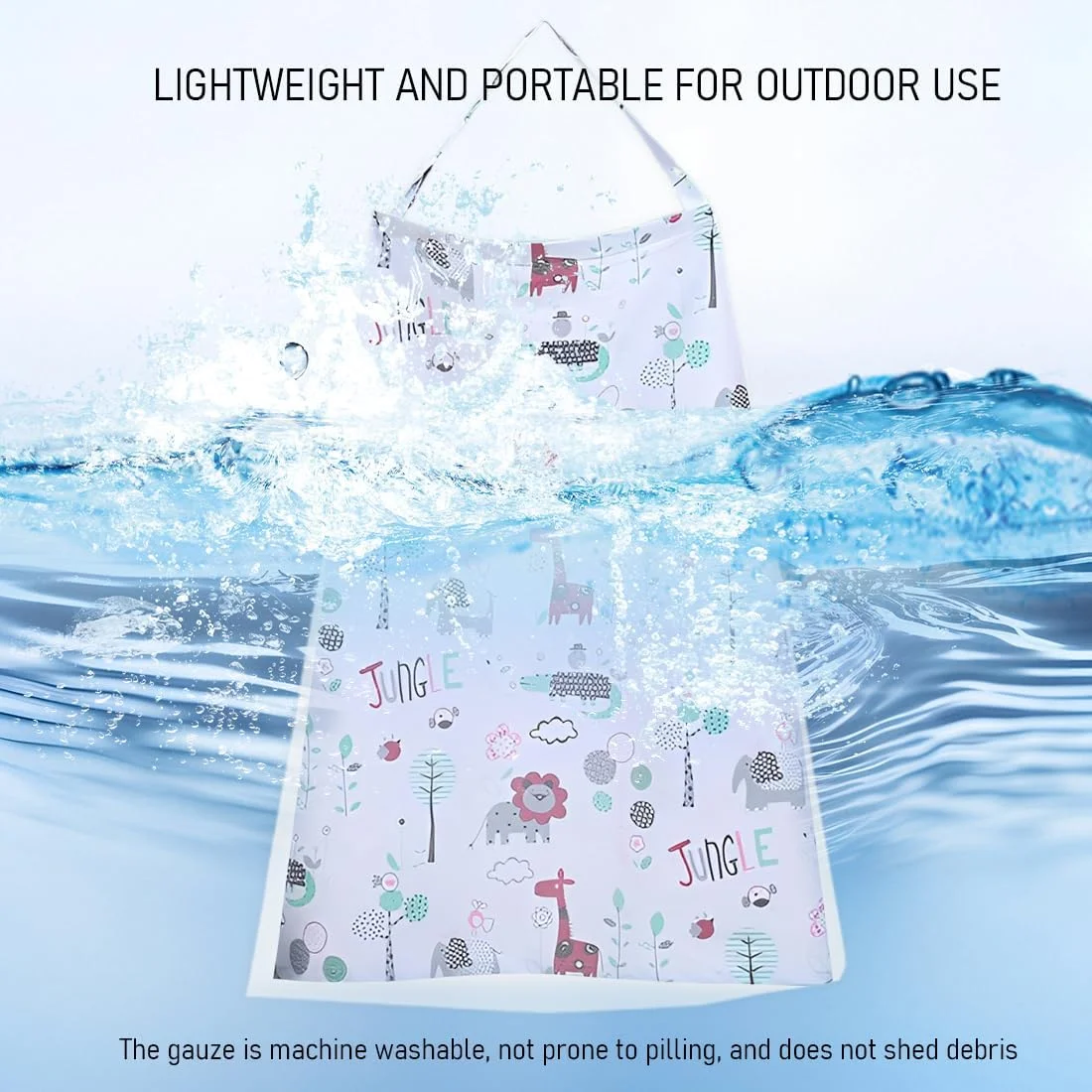 روپوش شیردهی موسلینی دایناسور سفید یاپکولف، پوشش 360 درجه، تنفس پذیر و سبک وزن - ایده آل برای مسافرت روپوش شیردهی موسلینی دایناسور سفید یاپکولف، پوشش 360 درجه، تنفس پذیر و سبک وزن - ایده آل برای مسافرت