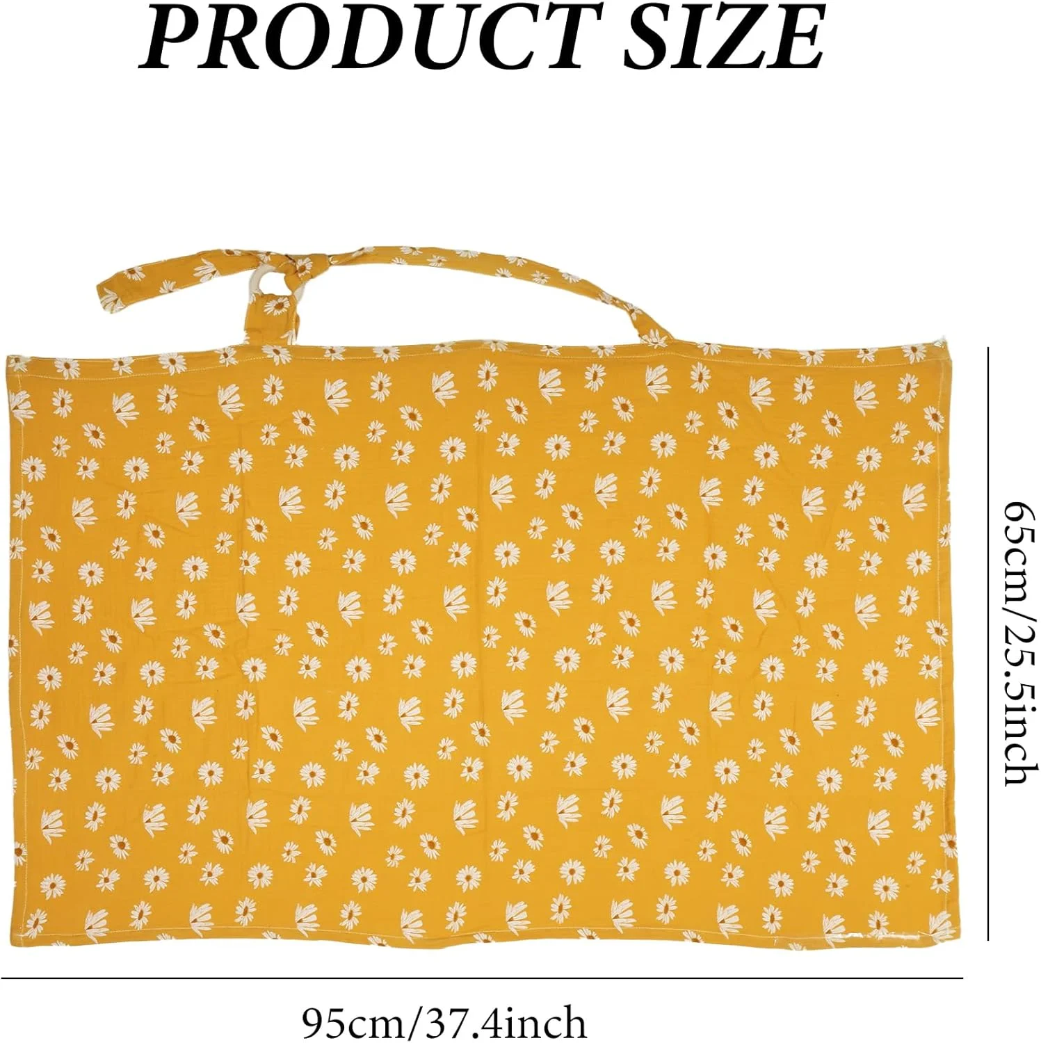 روپوش شیردهی Wasise - طرح گل بابونه، روپوش شیردهی تنفسی، پارچه نخی نرم، روپوش تغذیه کودک با حلقه چوبی قابل تنظیم، لوازم ضروری شیردهی (گل بابونه)