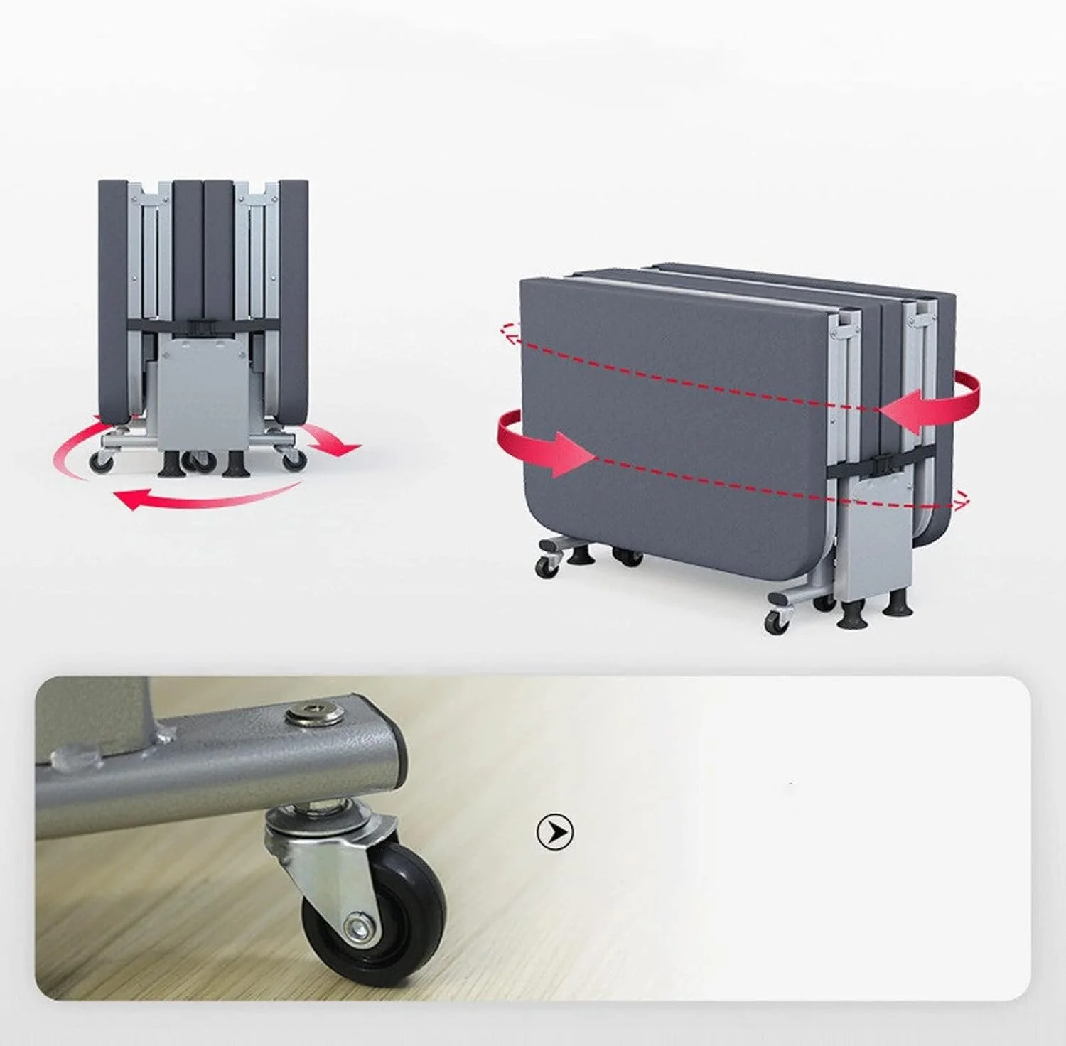 صندلی تاشو فضای باز BEPHON، تخت تاشو استراحت ظهر، تخت تاشو تکی برای چرت زدن در دفتر، تخت تاشو خانگی با پارچه اسفنجی سخت، تخت تاشو چهار لایه