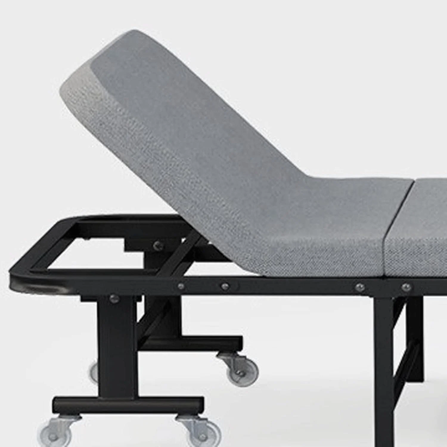 صندلی تاشو فضای باز BEPHON، تخت تاشو استراحت ظهر، تخت تاشو تکی برای چرت زدن در دفتر، تخت تاشو خانگی با پارچه اسفنجی سخت، تخت تاشو چهار لایه