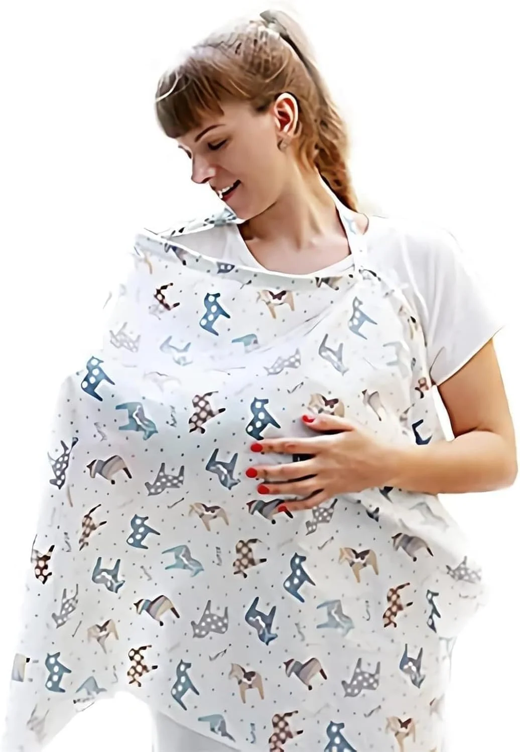 روپوش شیردهی Xspring، روپوش شیردهی پنبه ای ممتاز و تنفس پذیر با پوشش کامل، ضروری برای نوزاد تازه متولد شده برای شیردهی محتاطانه، چند منظوره به عنوان سایبان صندلی ماشین و روکش سبد خرید