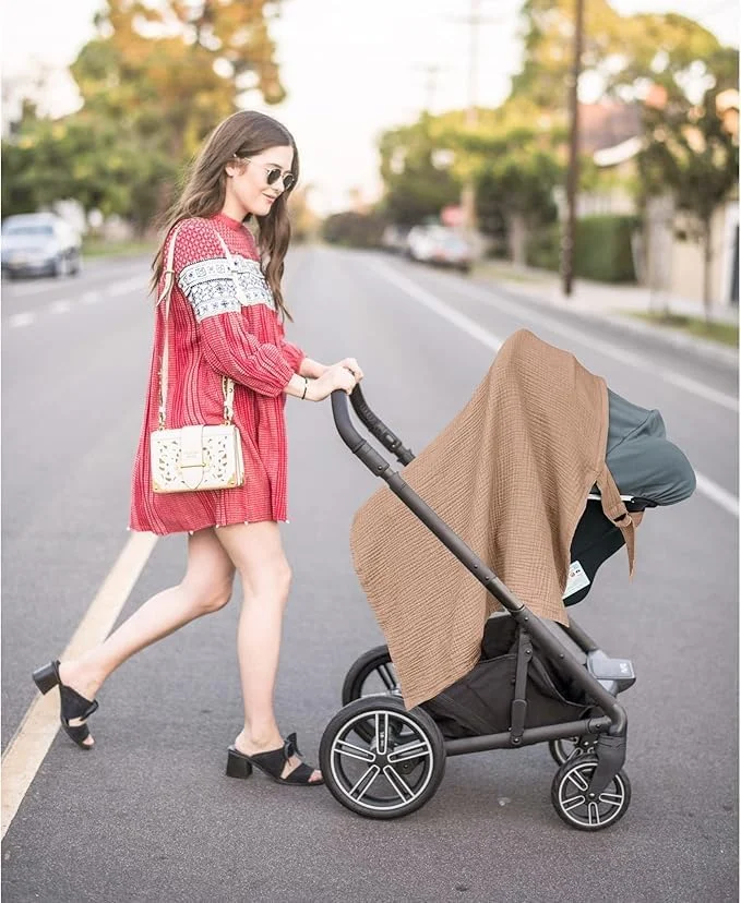 روپوش شیردهی، روپوش شیردهی پنبه ای نرم موسلین، سرهمی شیردهی با بند قابل تنظیم، شال شیردهی سبک وزن برای فضای باز (قهوه ای) روپوش شیردهی، روپوش شیردهی پنبه ای نرم موسلین، سرهمی شیردهی با بند قابل تنظیم، شال شیردهی سبک وزن برای فضای باز (قهوه ای)