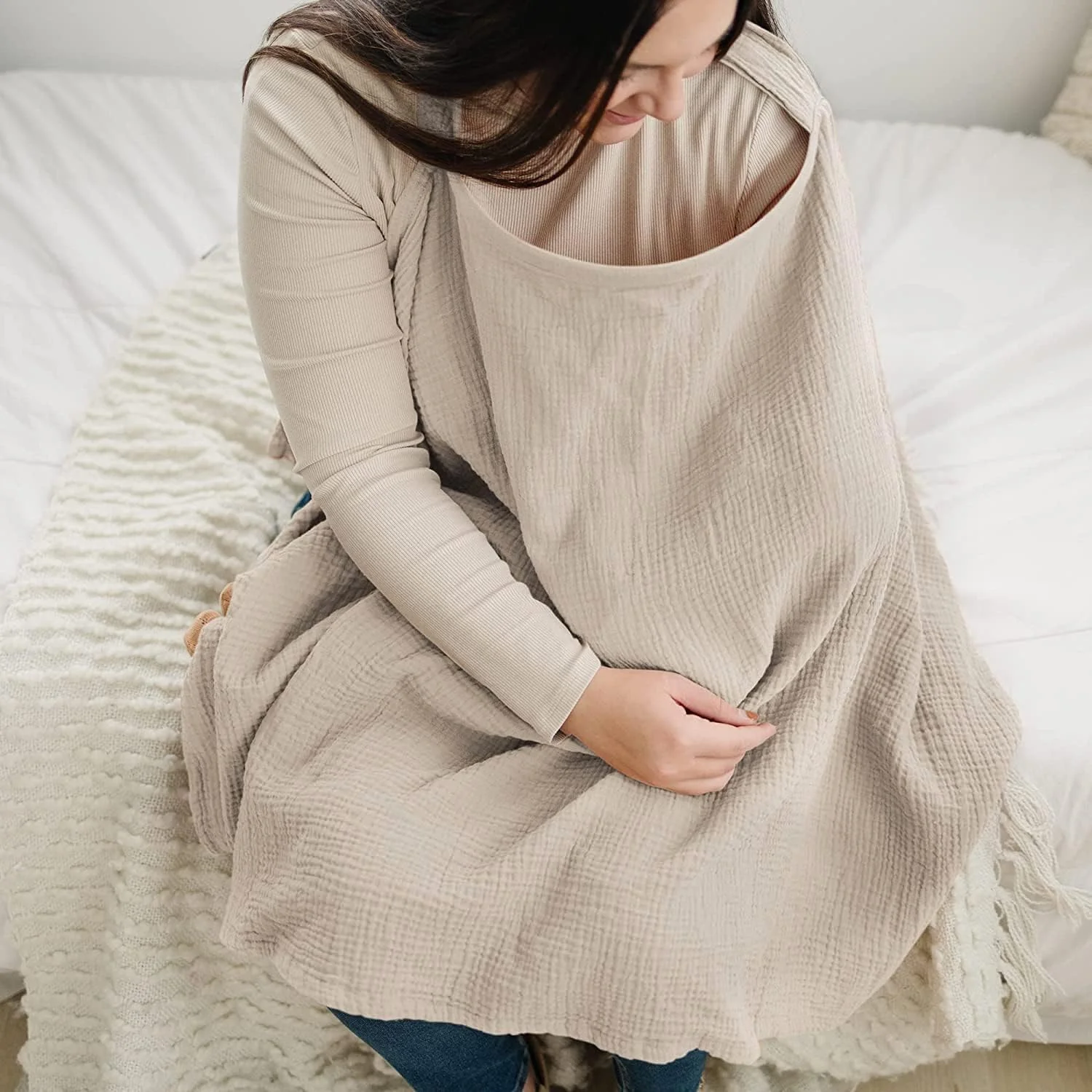 Baby Breastfeeding, Breathable 100% Cotton Breastfeeding Cover with Rigid Hoop for Mother Nursing Apron, Summer Wheat (BRJ07) Baby Breastfeeding, Breathable 100% Cotton Breastfeeding Cover with Rigid Hoop for Mother Nursing Apron, Summer Wheat (BRJ07)