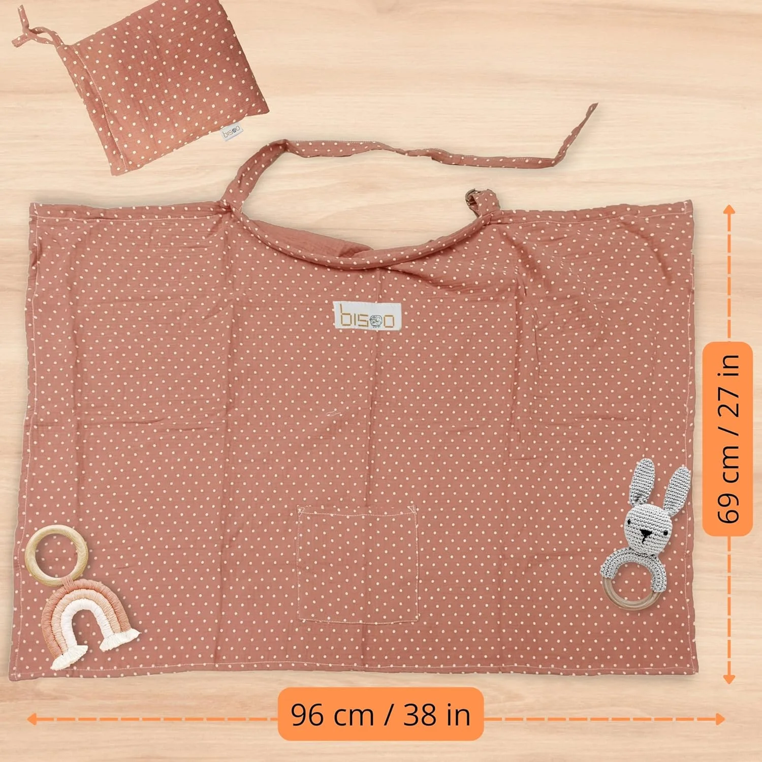 Bisoo Nursing Cover - Adjustable 100% Muslin for a Breathable Privacy While Breastfeeding Your Newborn - Bag Included (Mocha) Bisoo Nursing Cover - Adjustable 100% Muslin for a Breathable Privacy While Breastfeeding Your Newborn - Bag Included (Mocha)