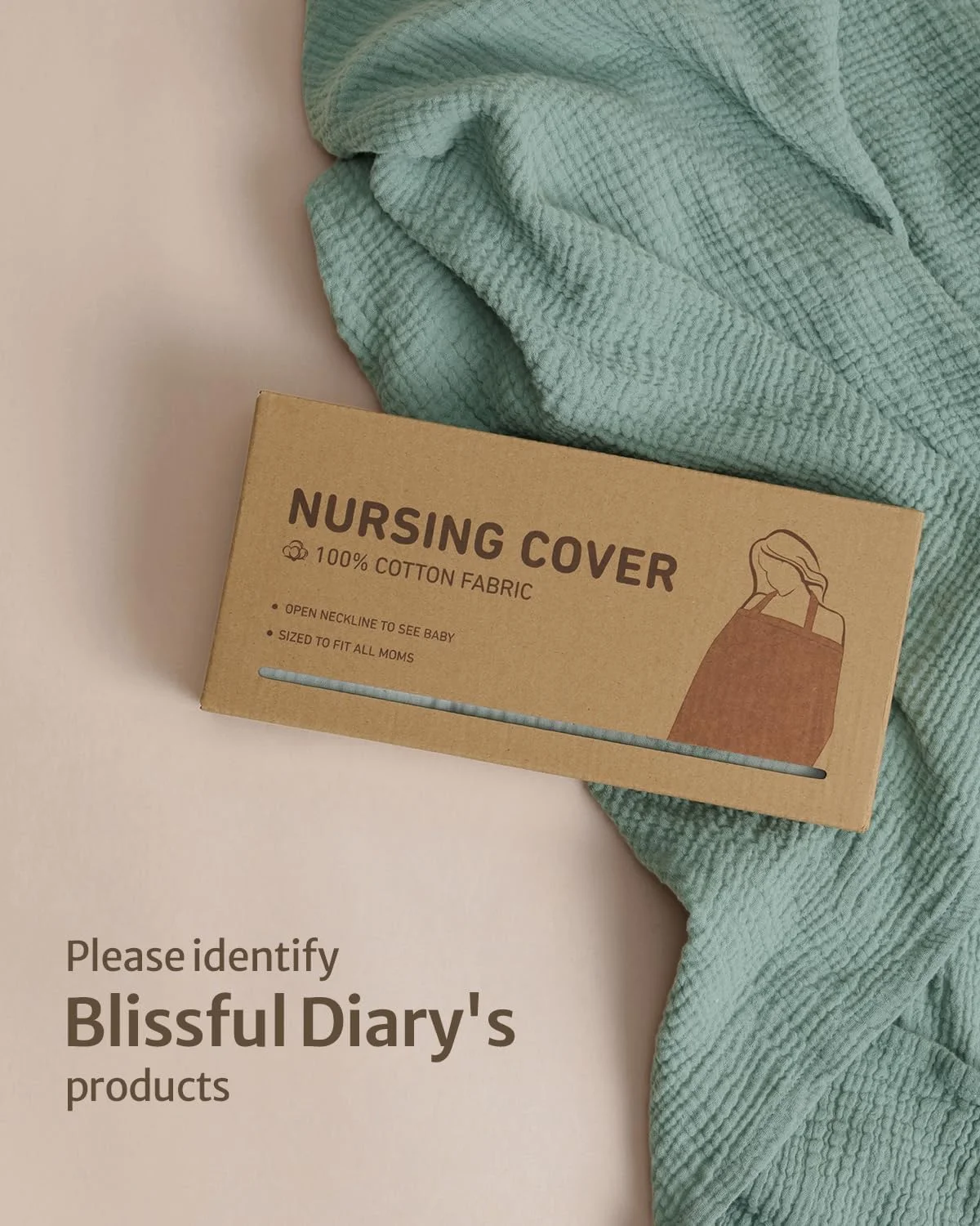 Blissful Diary Muslin Nursing Cover for Breastfeeding, Breathable Breastfeeding Cover up with Arch Neckline for Women, Nursing Apron (Roman Green) Blissful Diary Muslin Nursing Cover for Breastfeeding, Breathable Breastfeeding Cover up with Arch Neckline for Women, Nursing Apron (Roman Green)