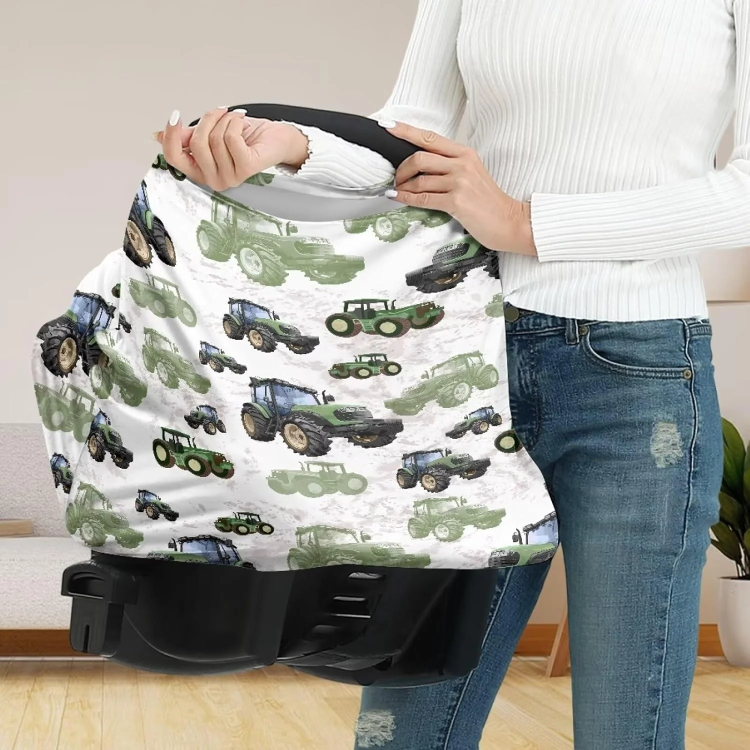 Binienty Womens Nursing Cover Breastfeeding Scarf, Truck Tractor Print Baby Car Seat Covers Multi Use Newborn Carrier/Stroller/Shopping Cart, Girl Boy Stroller Cover Gifts Binienty Womens Nursing Cover Breastfeeding Scarf, Truck Tractor Print Baby Car Seat Covers Multi Use Newborn Carrier/Stroller/Shopping Cart, Girl Boy Stroller Cover Gifts