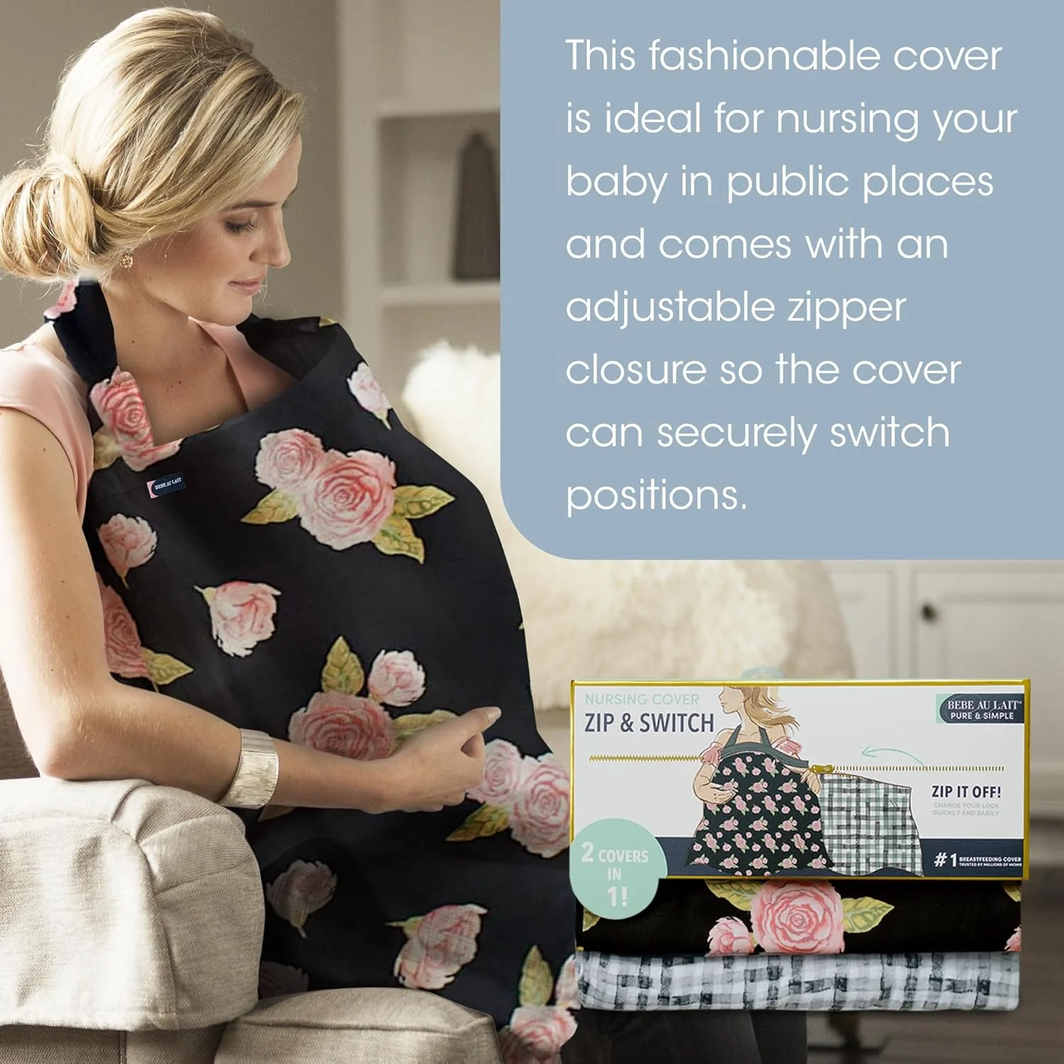 پیش بند شیردهی زیپ دار Bebe au Lait مدل Grey & Stripes (بسته 2 عددی) پیش بند شیردهی زیپ دار Bebe au Lait مدل Grey & Stripes (بسته 2 عددی)