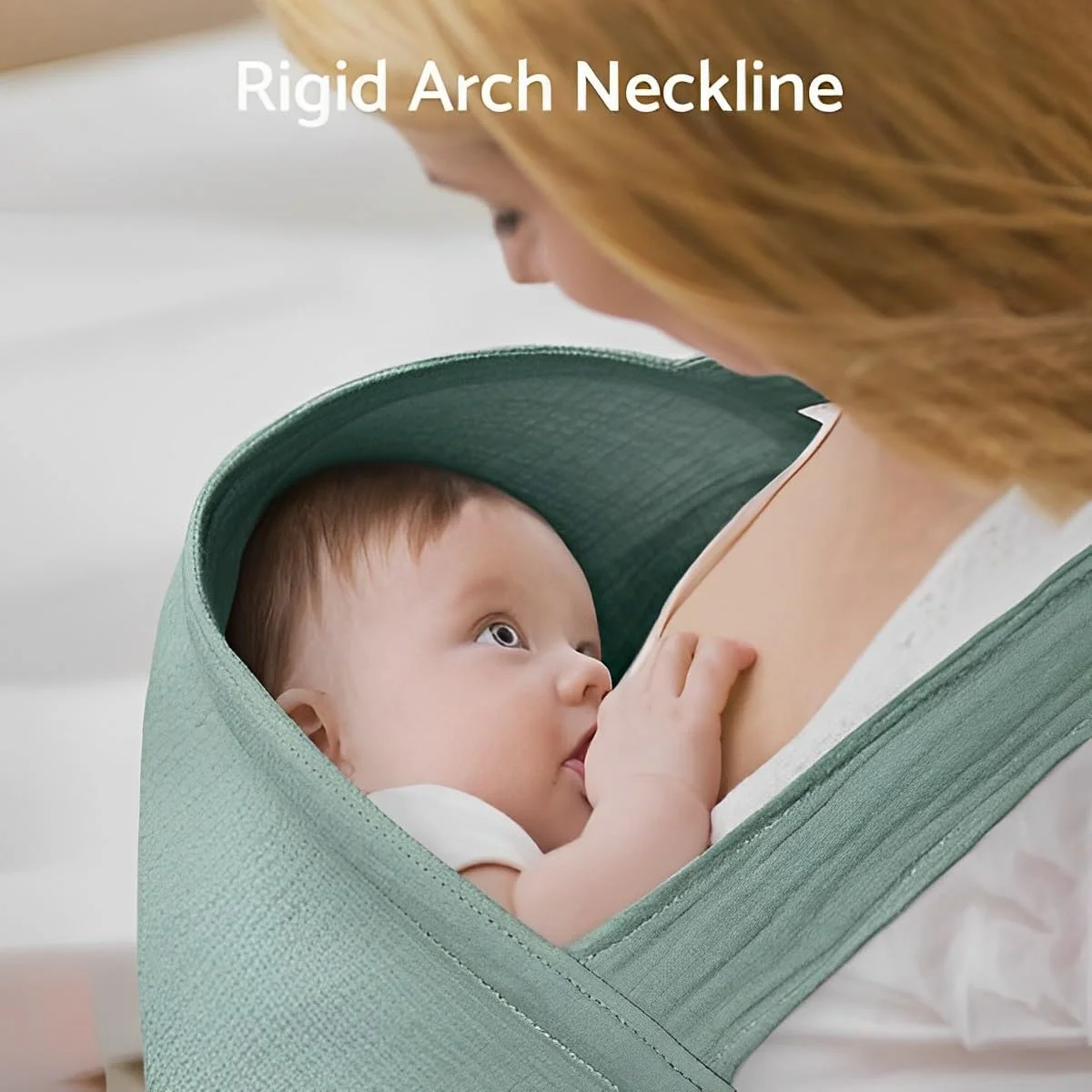 روپوش شیردهی آلمکا کوز، روپوش شیردهی خصوصی تنفسی با یقه کمانی برای مادر، پوشش 360 درجه، پیش بند شیردهی چند منظوره پنبه ای نرم (سبز رومی)
