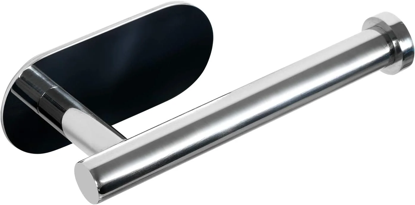 نگهدارنده دستمال توالت چسبی HouseAid برای حمام، استیل ضد زنگ، بدون نیاز به سوراخکاری، نصب آسان روی دیوار، کروم براق