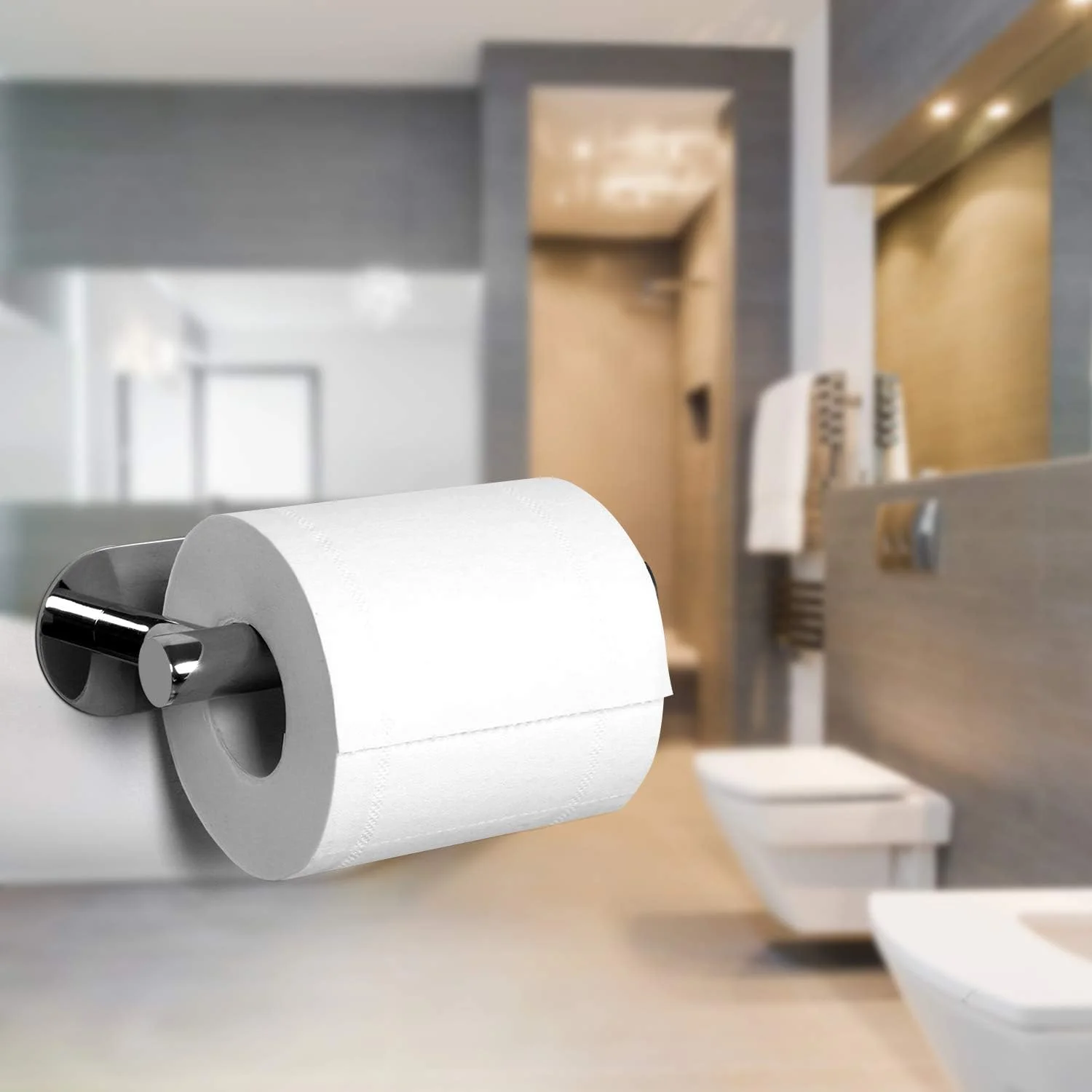 نگهدارنده دستمال توالت چسبی HouseAid برای حمام، استیل ضد زنگ، بدون نیاز به سوراخکاری، نصب آسان روی دیوار، کروم براق نگهدارنده دستمال توالت چسبی HouseAid برای حمام، استیل ضد زنگ، بدون نیاز به سوراخکاری، نصب آسان روی دیوار، کروم براق