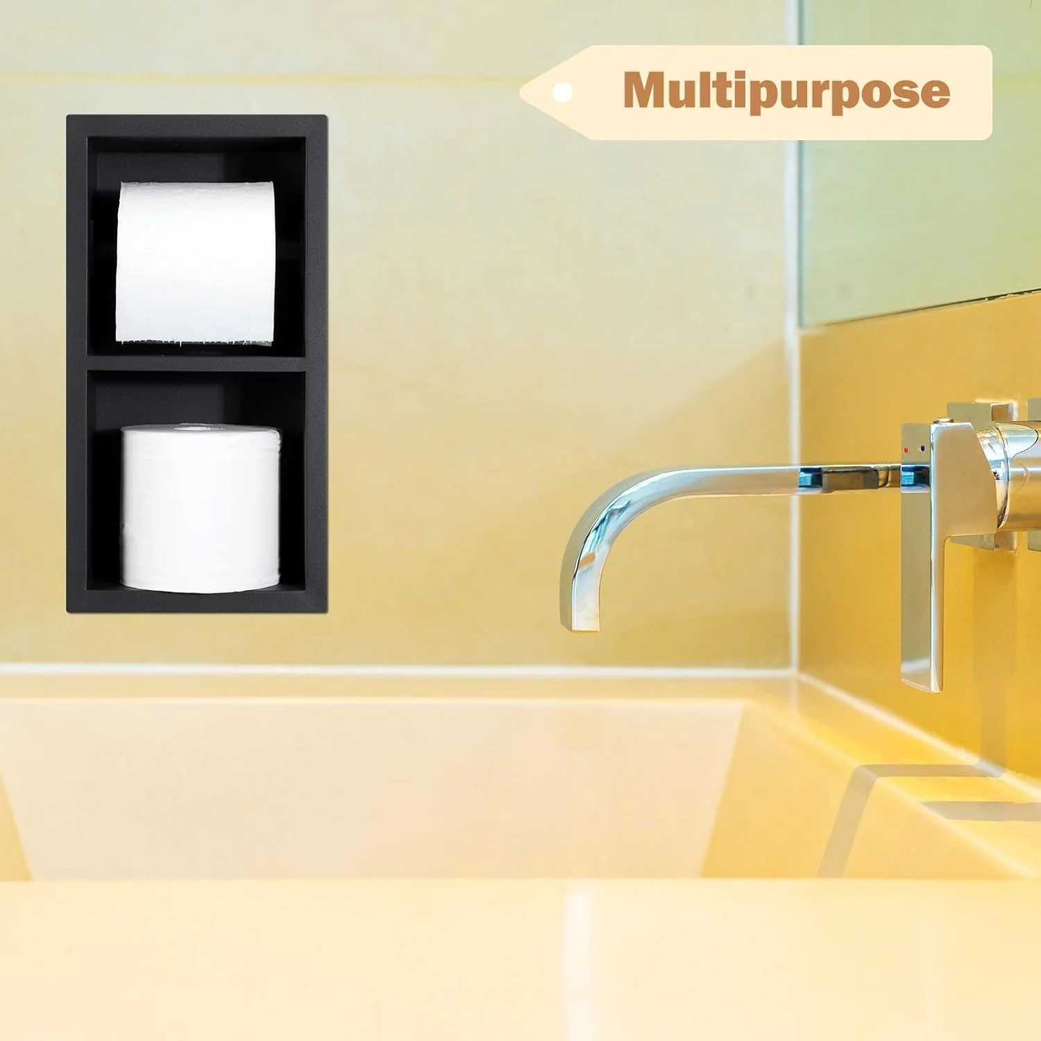 جا دستمال کاغذی توکار Honeydak، استیل ضد زنگ 304، محفظه نگهداری دستمال کاغذی، مناسب برای نصب داخل دیوار، صرفه جویی در فضا، مناسب برای دستمال توالت، نصب آسان - مشکی جا دستمال کاغذی توکار Honeydak، استیل ضد زنگ 304، محفظه نگهداری دستمال کاغذی، مناسب برای نصب داخل دیوار، صرفه جویی در فضا، مناسب برای دستمال توالت، نصب آسان - مشکی