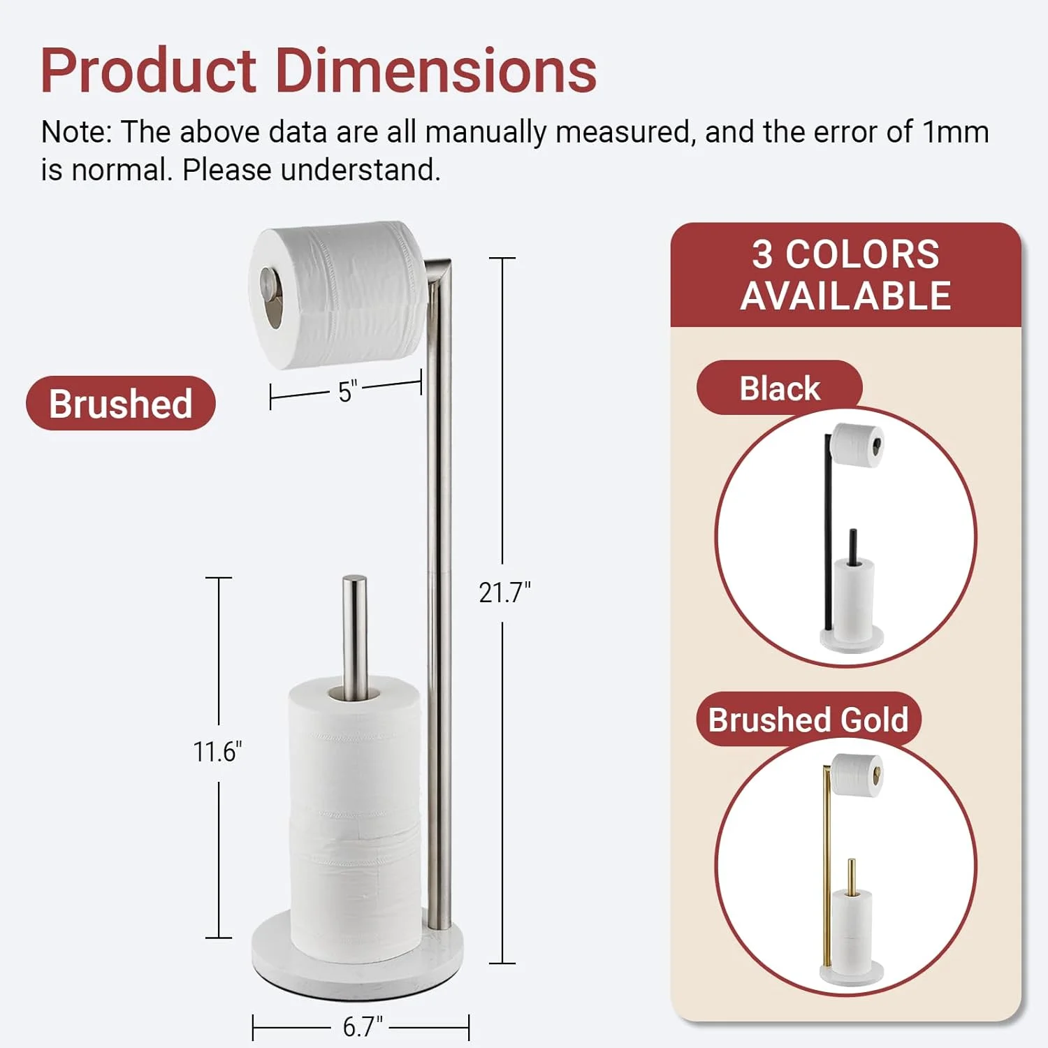 جا دستمال کاغذی ایستاده Hoooh با پایه سنگ مرمر سنگین و استیل ضد زنگ برس خورده جا دستمال کاغذی ایستاده Hoooh با پایه سنگ مرمر سنگین و استیل ضد زنگ برس خورده