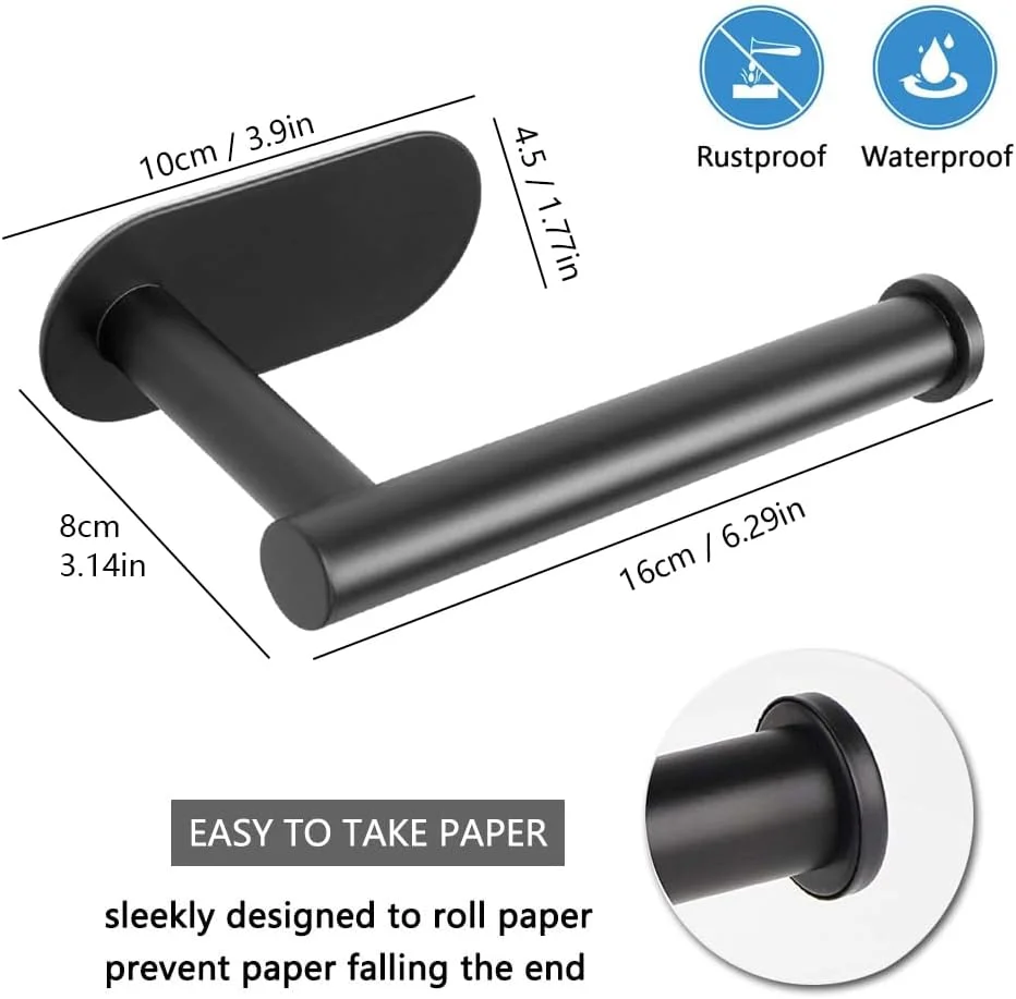 جا دستمال کاغذی توالت خود چسب HOOTO، استیل ضد زنگ SUS304، نصب دیواری بدون نیاز به سوراخ کاری، مناسب برای حمام، آشپزخانه، سرویس بهداشتی، نصب عمودی یا افقی - مشکی (2 عدد) جا دستمال کاغذی توالت خود چسب HOOTO، استیل ضد زنگ SUS304، نصب دیواری بدون نیاز به سوراخ کاری، مناسب برای حمام، آشپزخانه، سرویس بهداشتی، نصب عمودی یا افقی - مشکی (2 عدد)