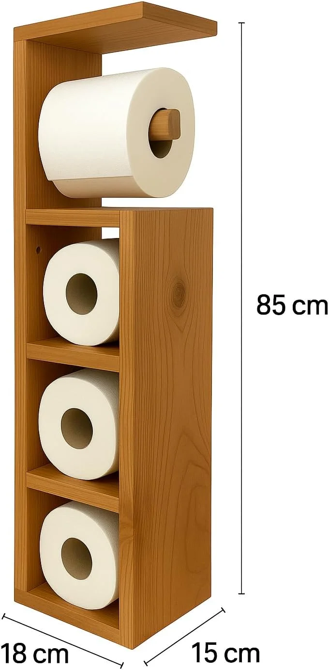 پایه نگهدارنده رول دستمال توالت چوبی Horoof Home® - سازمان دهنده دستمال کاغذی ایستاده، قفسه ذخیره سازی 4 رول، طراحی جمع و جور و صرفه جویی در فضا، ارتفاع 85 سانتی متر، قهوه ای، SM452 پایه نگهدارنده رول دستمال توالت چوبی Horoof Home® - سازمان دهنده دستمال کاغذی ایستاده، قفسه ذخیره سازی 4 رول، طراحی جمع و جور و صرفه جویی در فضا، ارتفاع 85 سانتی متر، قهوه ای، SM452