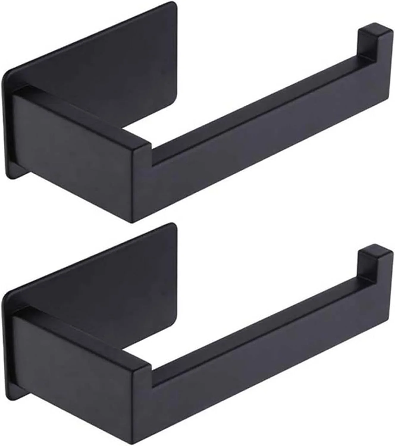 2 عدد جا دستمال توالت مشکی، نگهدارنده و آویز رول دستمال کاغذی برای حمام و آشپزخانه