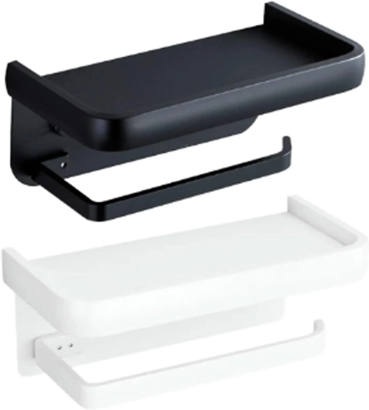 نگهدارنده تلفن همراه HNGFBFF، قفسه ذخیره سازی دیواری چند منظوره، نگهدارنده دستمال توالت، بطری چاشنی، مقاوم، مناسب حمام، دارای قفسه، مناسب آشپزخانه (سفید)