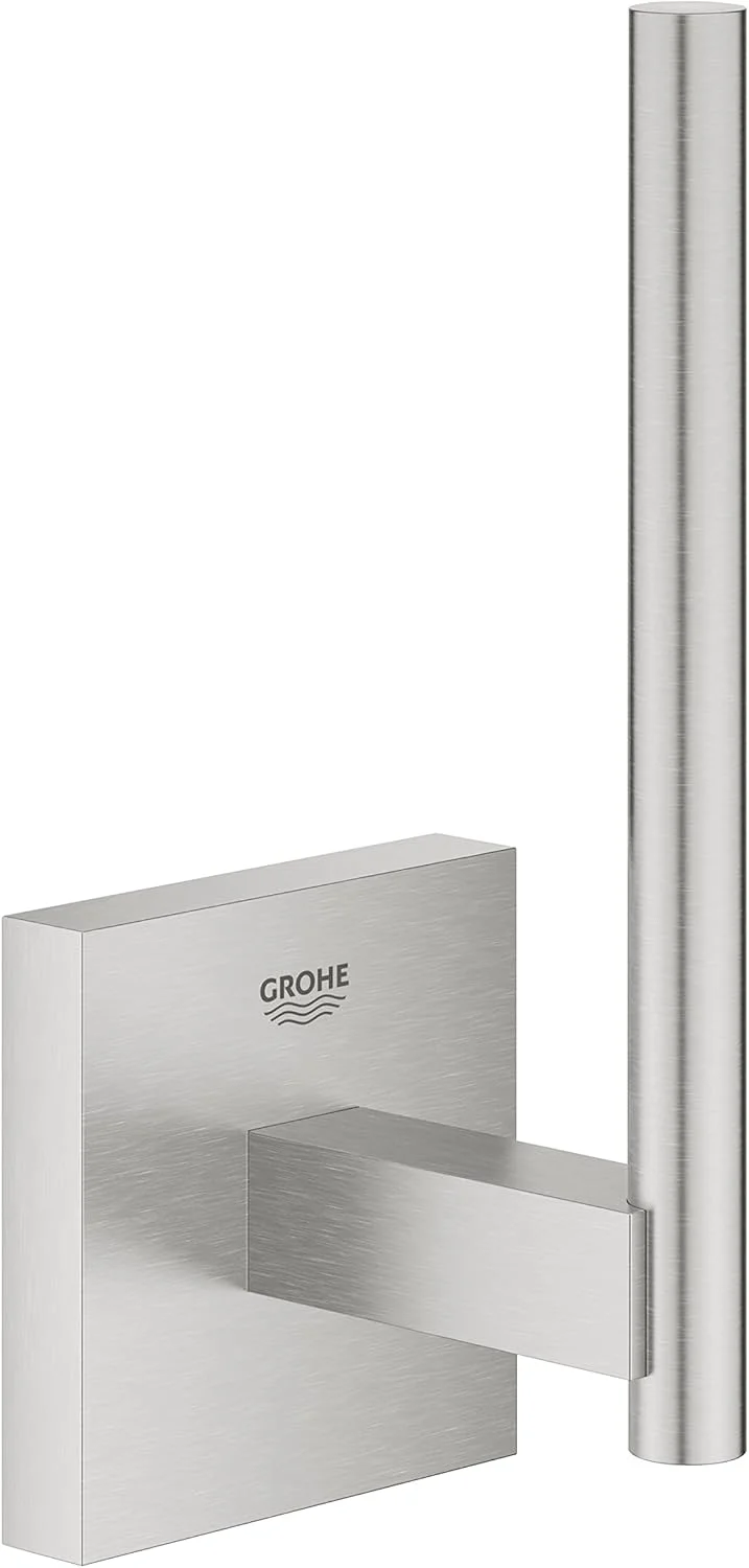 نگهدارنده رول توالت زاپاس GROHE Start Cube (جنس: فلز، نصب دیواری، بست پنهان، به همراه پیچ و رولپلاک)، سایز 134 میلی متر، نصب فوق العاده آسان با GROHE QuickGlue، استیل ضد زنگ، 40979DC0 نگهدارنده رول توالت زاپاس GROHE Start Cube (جنس: فلز، نصب دیواری، بست پنهان، به همراه پیچ و رولپلاک)، سایز 134 میلی متر، نصب فوق العاده آسان با GROHE QuickGlue، استیل ضد زنگ، 40979DC0