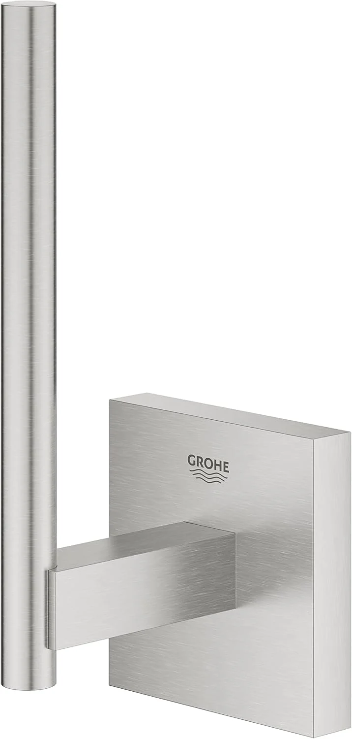 نگهدارنده رول توالت زاپاس GROHE Start Cube (جنس: فلز، نصب دیواری، بست پنهان، به همراه پیچ و رولپلاک)، سایز 134 میلی متر، نصب فوق العاده آسان با GROHE QuickGlue، استیل ضد زنگ، 40979DC0 نگهدارنده رول توالت زاپاس GROHE Start Cube (جنس: فلز، نصب دیواری، بست پنهان، به همراه پیچ و رولپلاک)، سایز 134 میلی متر، نصب فوق العاده آسان با GROHE QuickGlue، استیل ضد زنگ، 40979DC0
