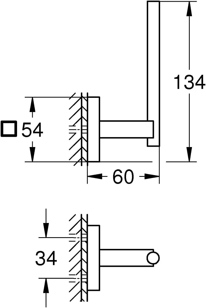 نگهدارنده رول توالت GROHE Start Cube، کروم، 40979000 نگهدارنده رول توالت GROHE Start Cube، کروم، 40979000