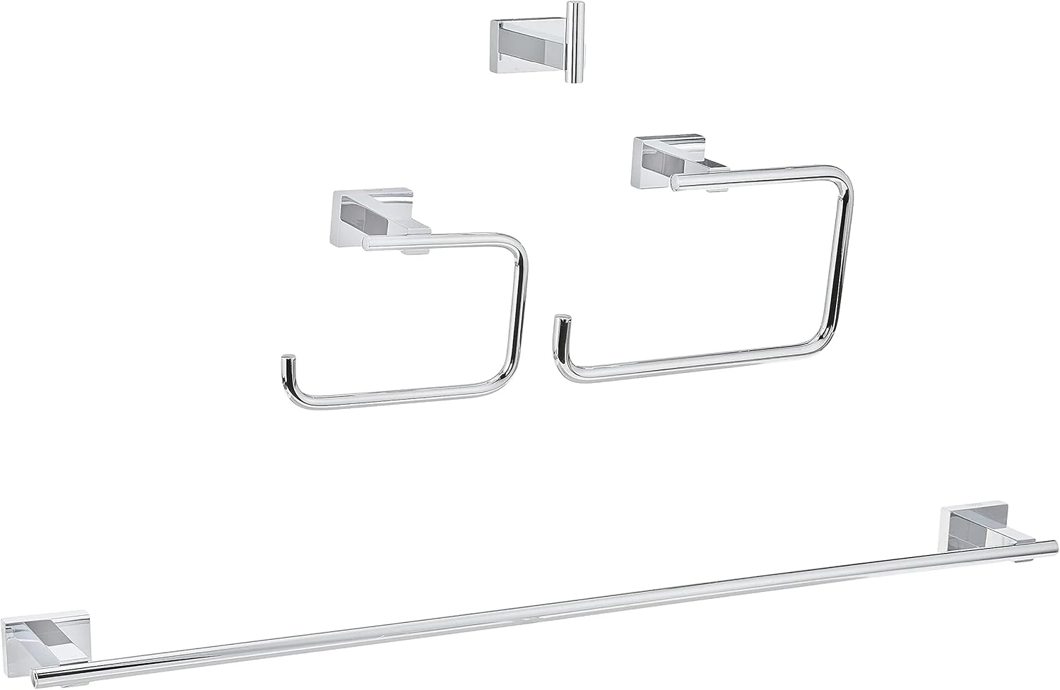 ست لوازم جانبی حمام 4 تکه GROHE Essentials Cube | جا حوله ای/حلقه حوله/جا دستمال کاغذی/ میله حوله 558 میلی متری | نصب مخفی | فلزی | کروم | 40778001