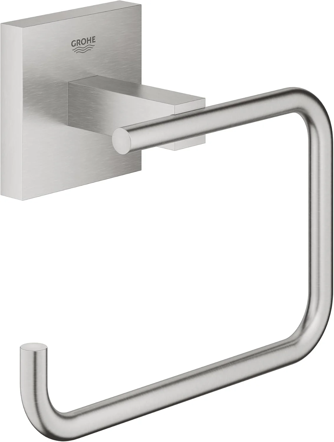 نگهدارنده رول توالت GROHE Start Cube بدون پوشش (فلزی، نصب دیواری، بست پنهان، با پیچ و رولپلاک)، سایز 138 میلی متر، نصب بسیار آسان با GROHE QuickGlue، استیل ضد زنگ، 40978DC0