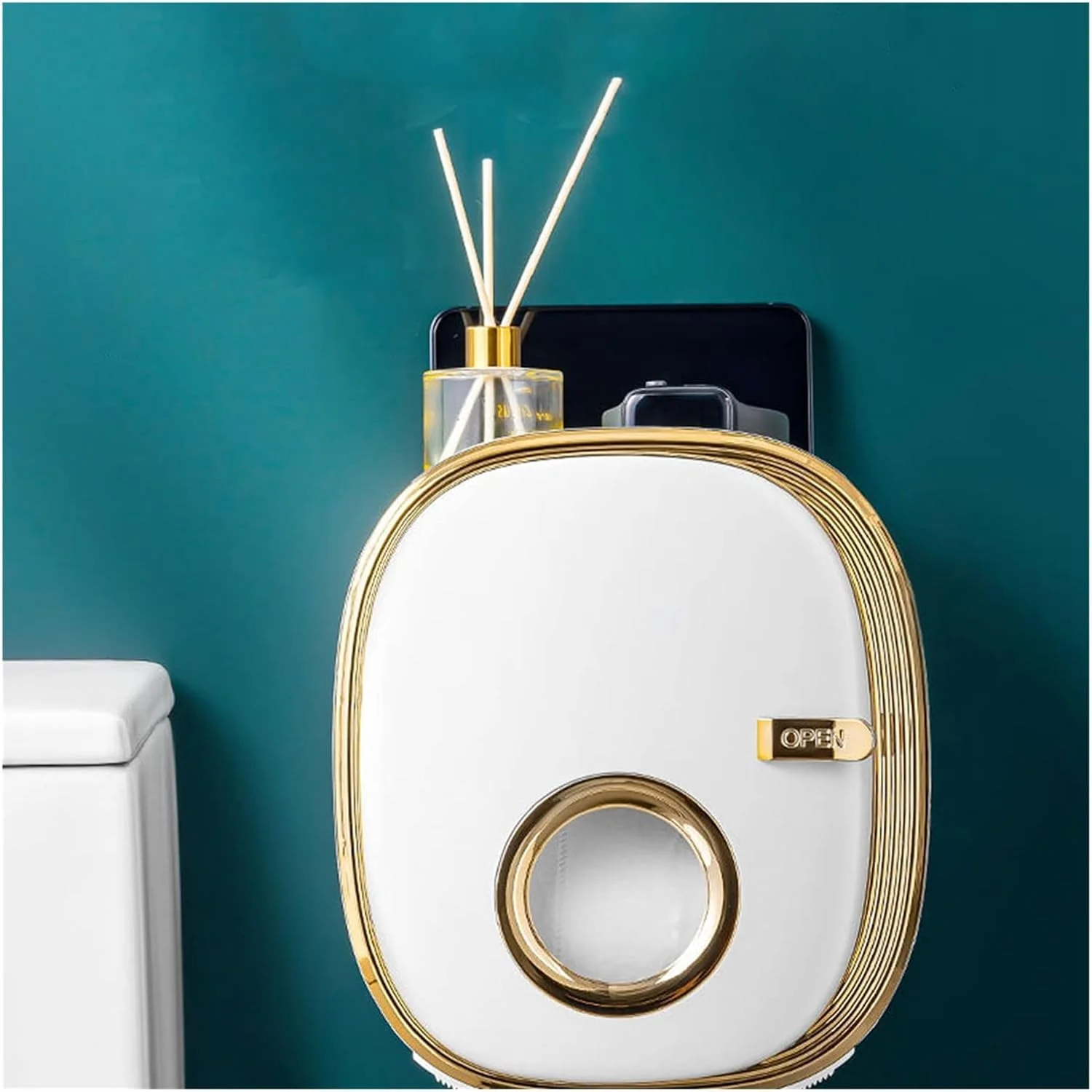 جا دستمال کاغذی دیواری GPERSGU، لوکس و ضد آب، پلاستیکی، مناسب نگهداری دستمال توالت، لوازم جانبی حمام (سفید)