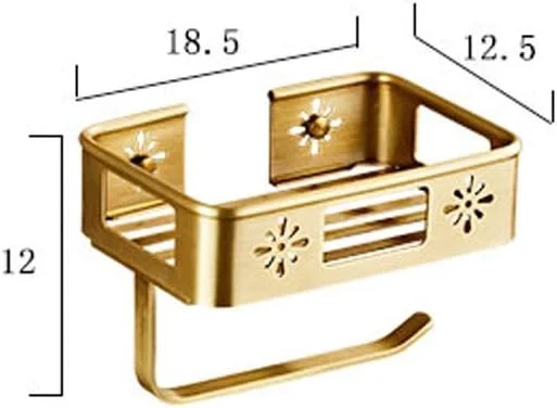 جا دستمال کاغذی توالت طلایی رترو، جا رولی دستمال توالت با طرح توخالی، جا حوله ای، سبد دستمال کاغذی مسی