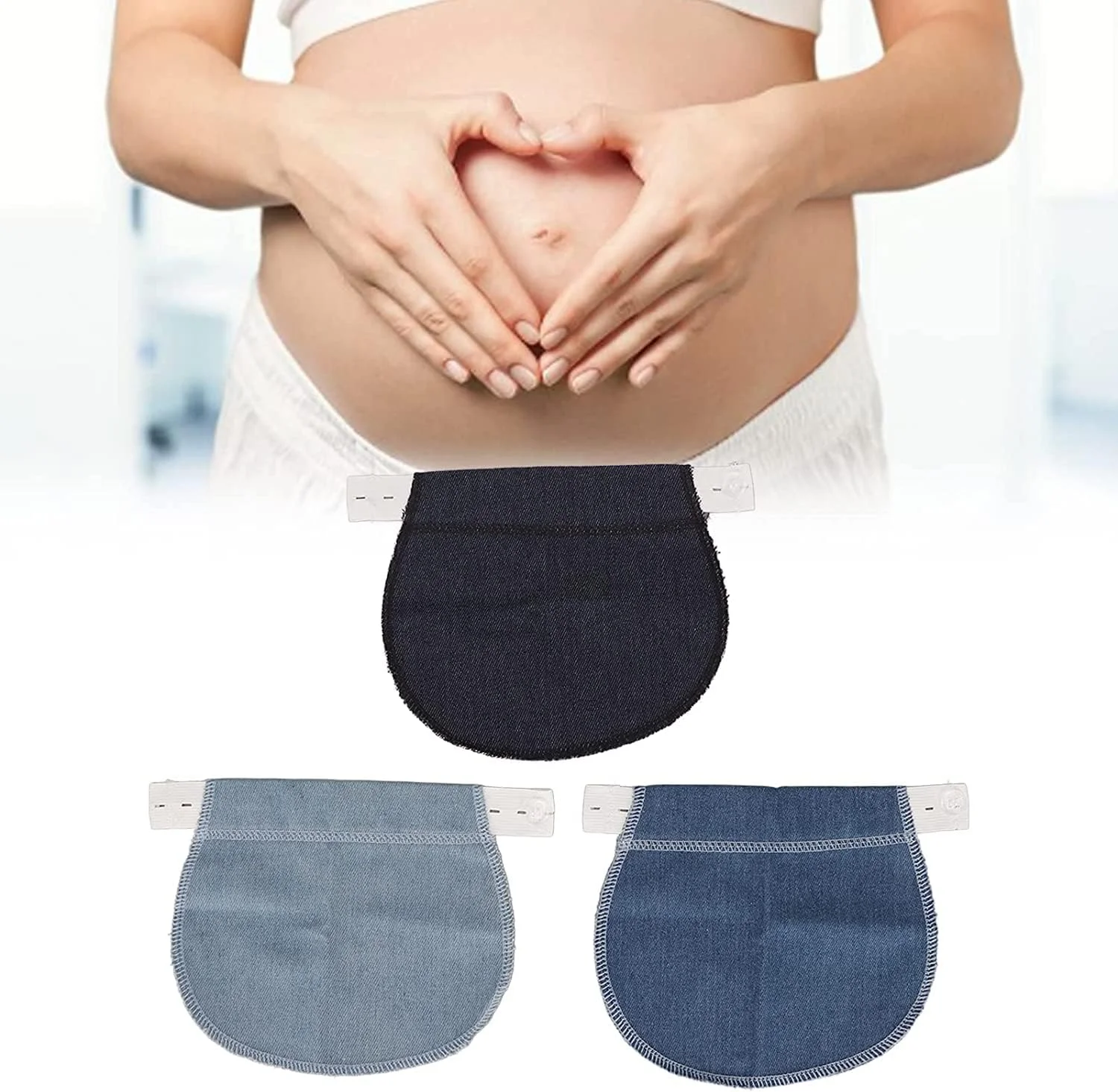افزودنی شلوار بارداری SYOSI، افزایش دهنده کمر قابل تنظیم، افزایش دهنده حرفه ای، قابل حمل، نرم و الاستیک، کش کمر بارداری 3 عددی، سایز M