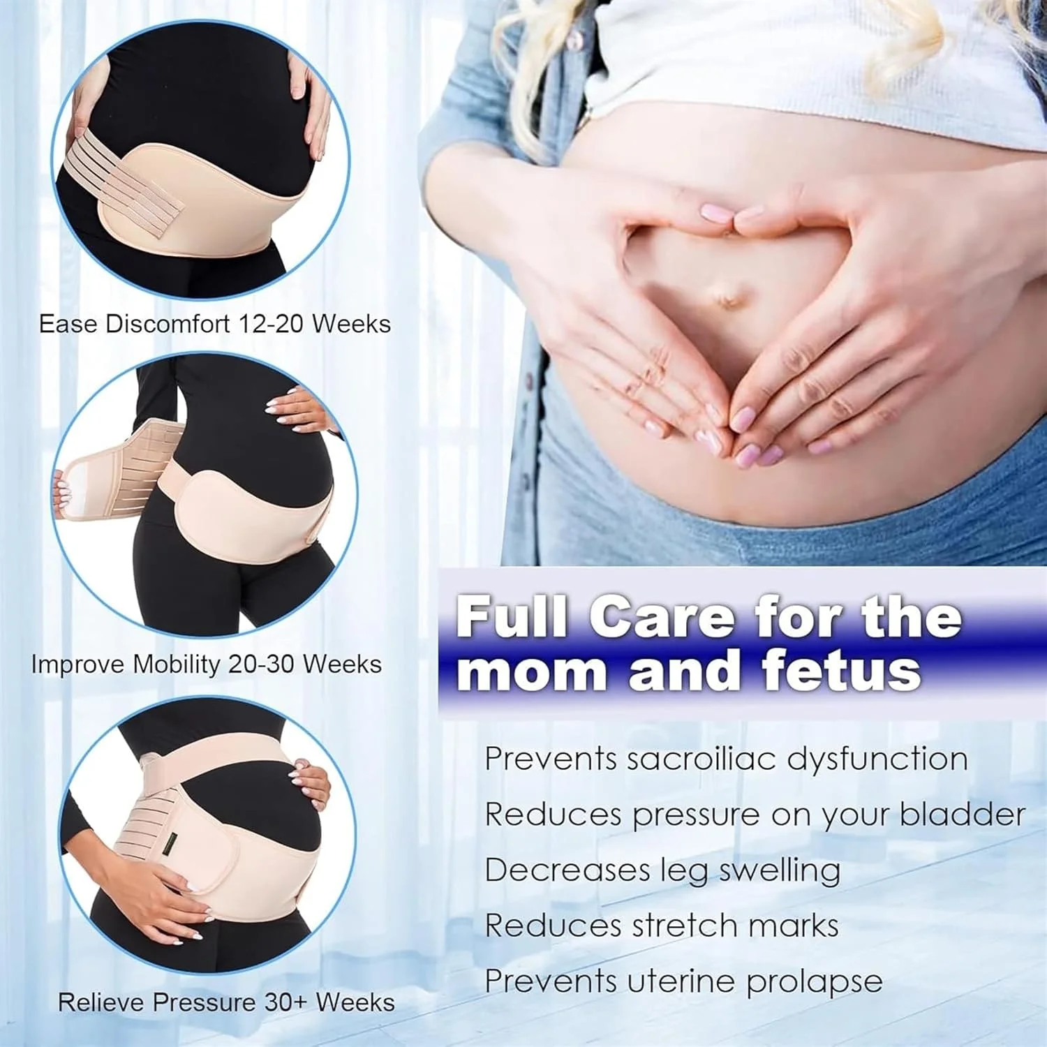 THE WHITE SHOP Maternity Belt, Pregnancy 3 in 1 Support Belt for Back/Pelvic/Hip Pain, Maternity Band Belly Support for Pregnancy Belly Support Band (Color : Complexion, Size : XL)
