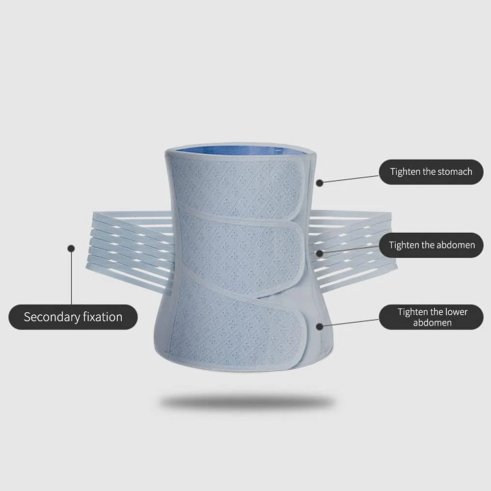 کمربند شکمی بعد از زایمان تنفسی سانونو، کمربند فرم دهنده شکم 2 در 1، کمربند کمر و بستن لگن بعد از زایمان، لباس فرم چند منظوره، آبی 80-95 سانتی متر سایز بزرگ