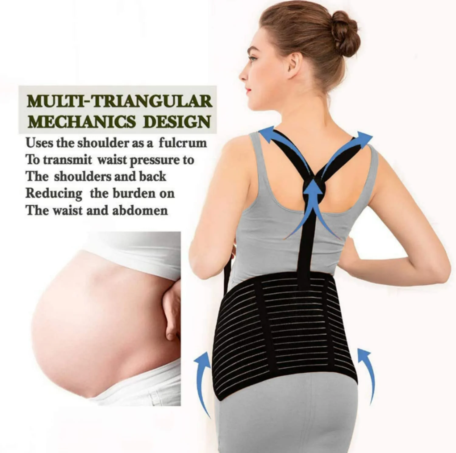 کمربند بارداری SKEIDO، کمربند حمایت از شکم، کمربند بارداری، حمایت از شکم، کمر، شکم، بند شکم، ساپورت، قابل تنظیم، تنفس پذیر، مراقبت از شکم در دوران بارداری (L)