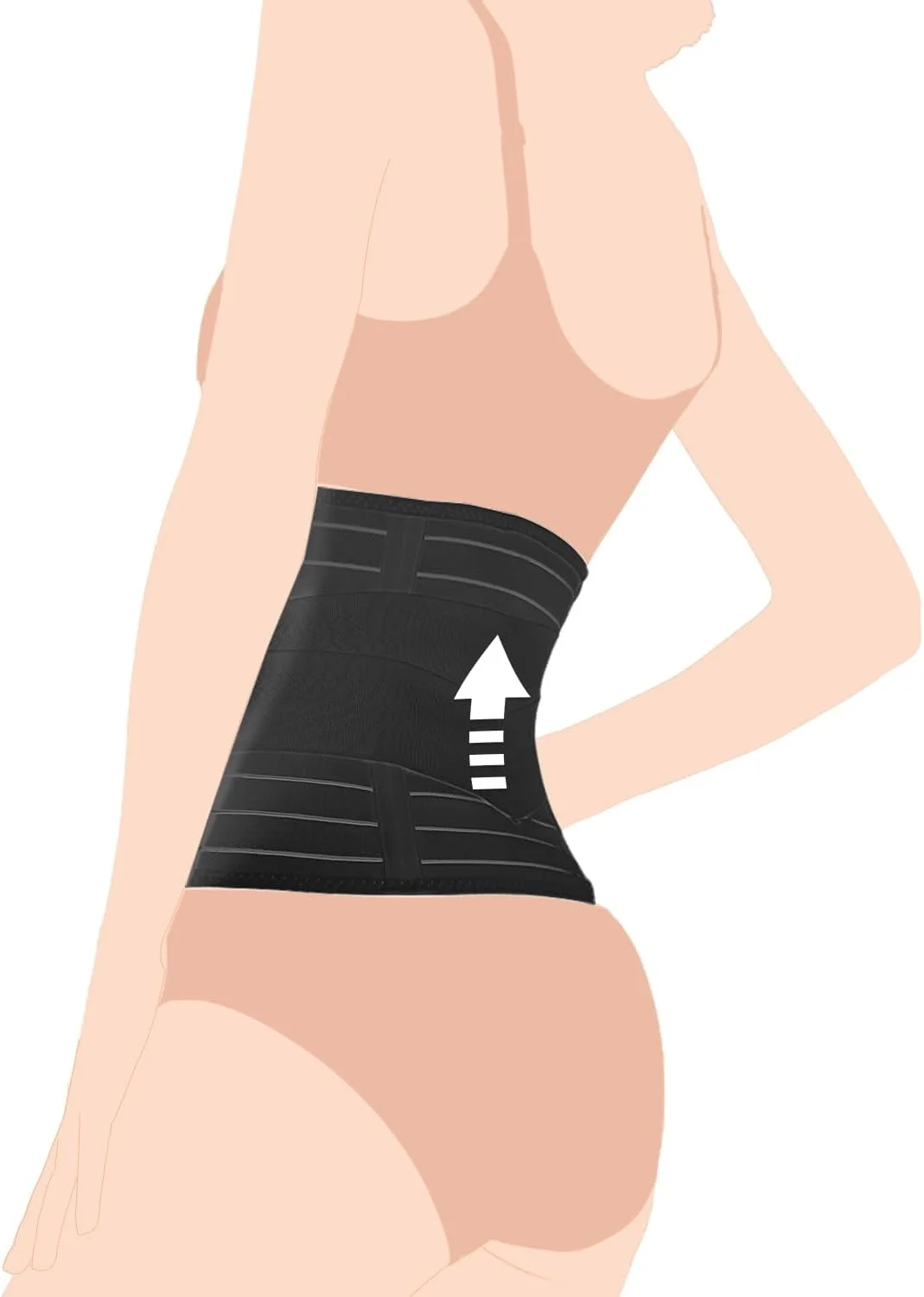 کمربند بارداری ضربدری SUNVENO - مشکی، سایز L