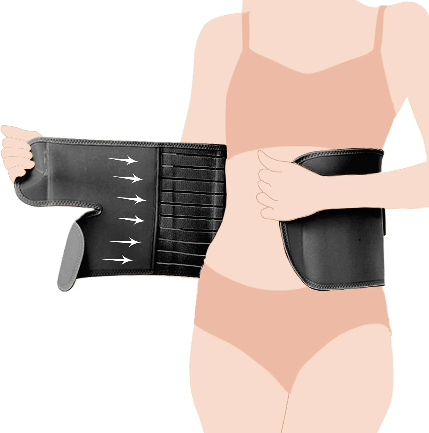 کمربند بارداری ضربدری SUNVENO برای حمایت از شکم - مشکی، XL