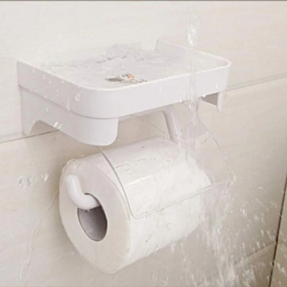 GHQERTY جا دستمال کاغذی لوازم جانبی حمام مدل A1 پانچ ضد آب، جا دستمال کاغذی، جا موبایلی، جا حوله ای پلاستیکی حمام