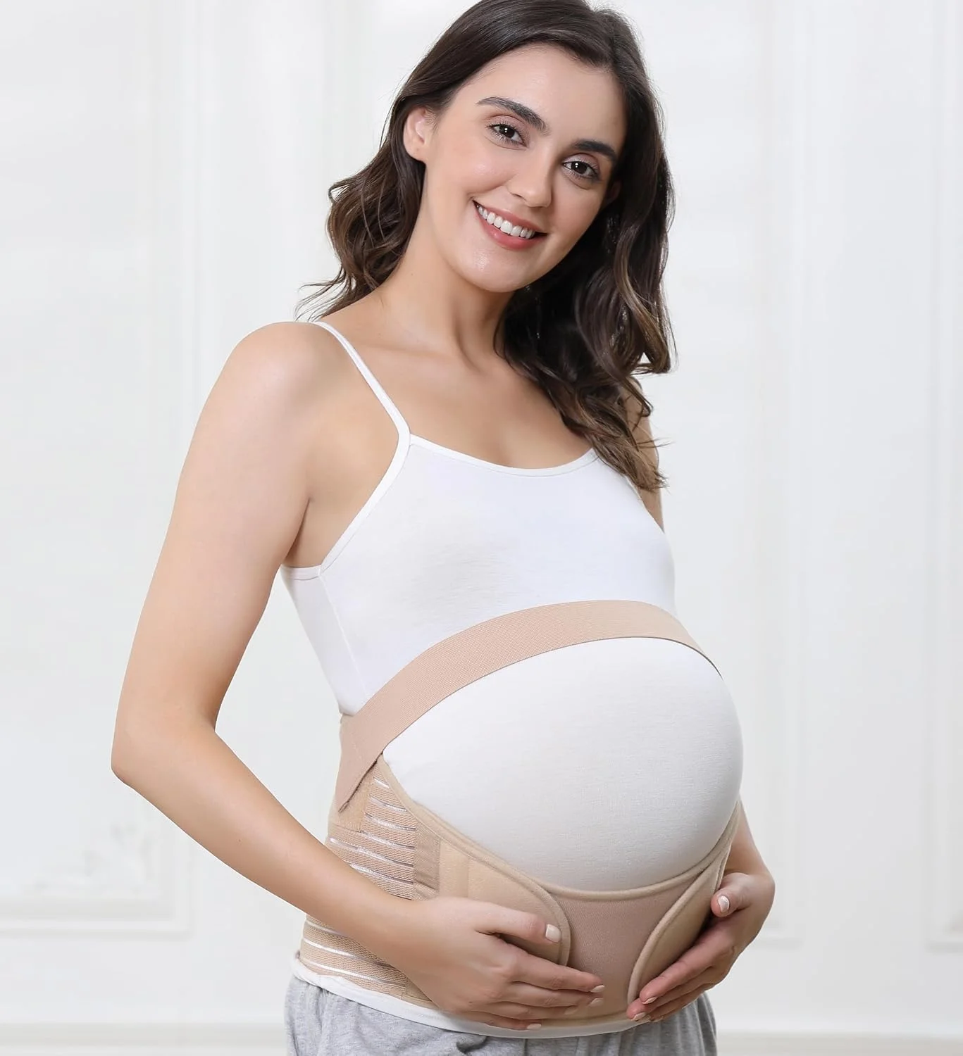 کمربند بارداری نئوتک کر، کمربند حمایت از شکم/کمر/پهلو، بژ، سایز M