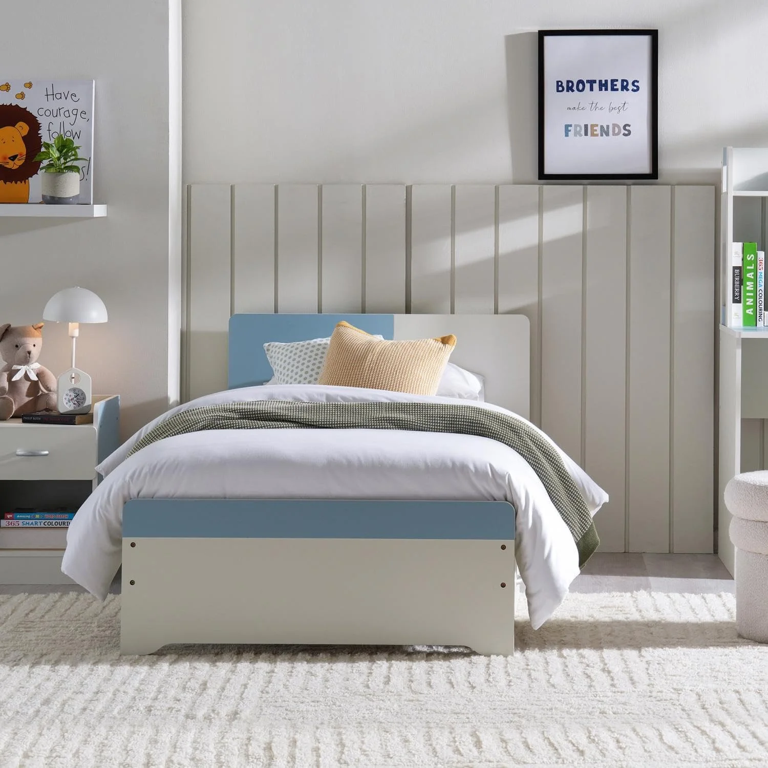 تخت یک نفره کودک مدل بلا از پن هوم با ۴ کشو برای نگهداری، ابعاد ۹۰ در ۱۹۰ سانتی متر، آبی تخت یک نفره کودک مدل بلا از پن هوم با ۴ کشو برای نگهداری، ابعاد ۹۰ در ۱۹۰ سانتی متر، آبی