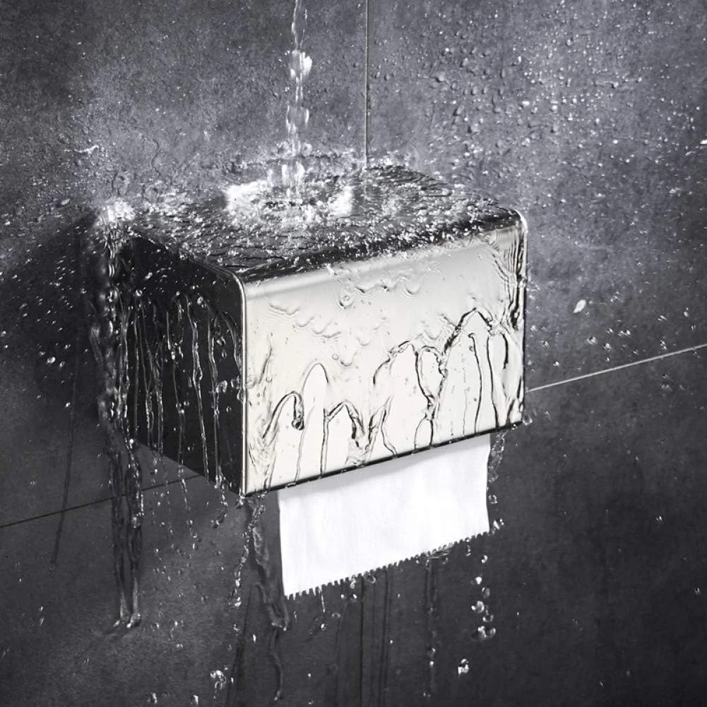 GHQERTY جا دستمال کاغذی توالت لوازم جانبی حمام جعبه دستمال کاغذی توالت جعبه دستمال کاغذی دریل- استیل ضد زنگ 304 قفسه کشویی ضد آب جا دستمال کاغذی توالت دستمال کاغذی